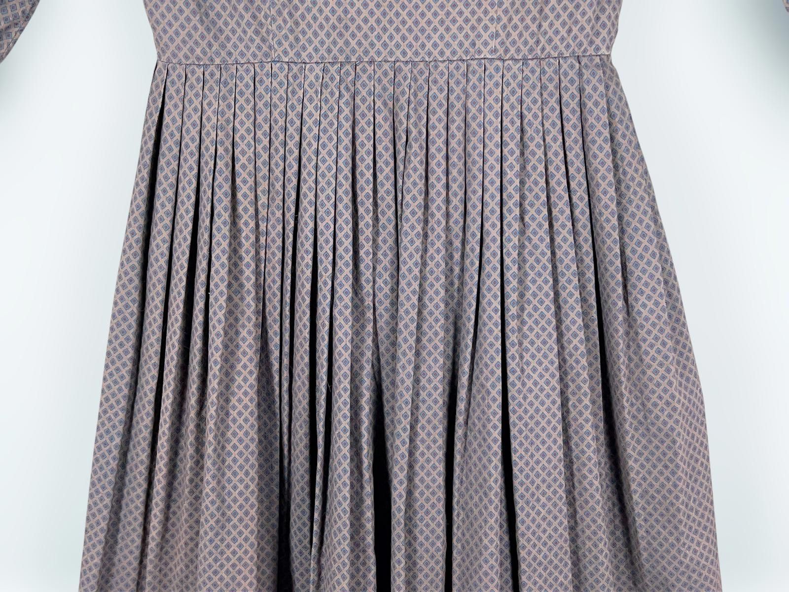 Designer 1950s Cotton Day Dress Flared Skirt 50s Size 10 Size L / US 10 / IT 46 - 8 Thumbnail