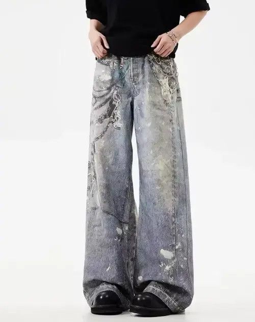 VIBE 3D Chain Printed Jeans Size US 27 - 3 Thumbnail