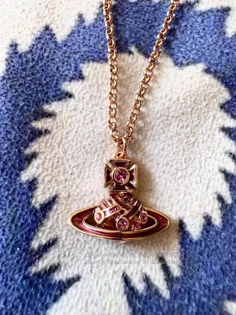 Vivienne Westwood Vivienne Westwood Purple Red Braided Saturn Necklace Size ONE SIZE - 1 Thumbnail