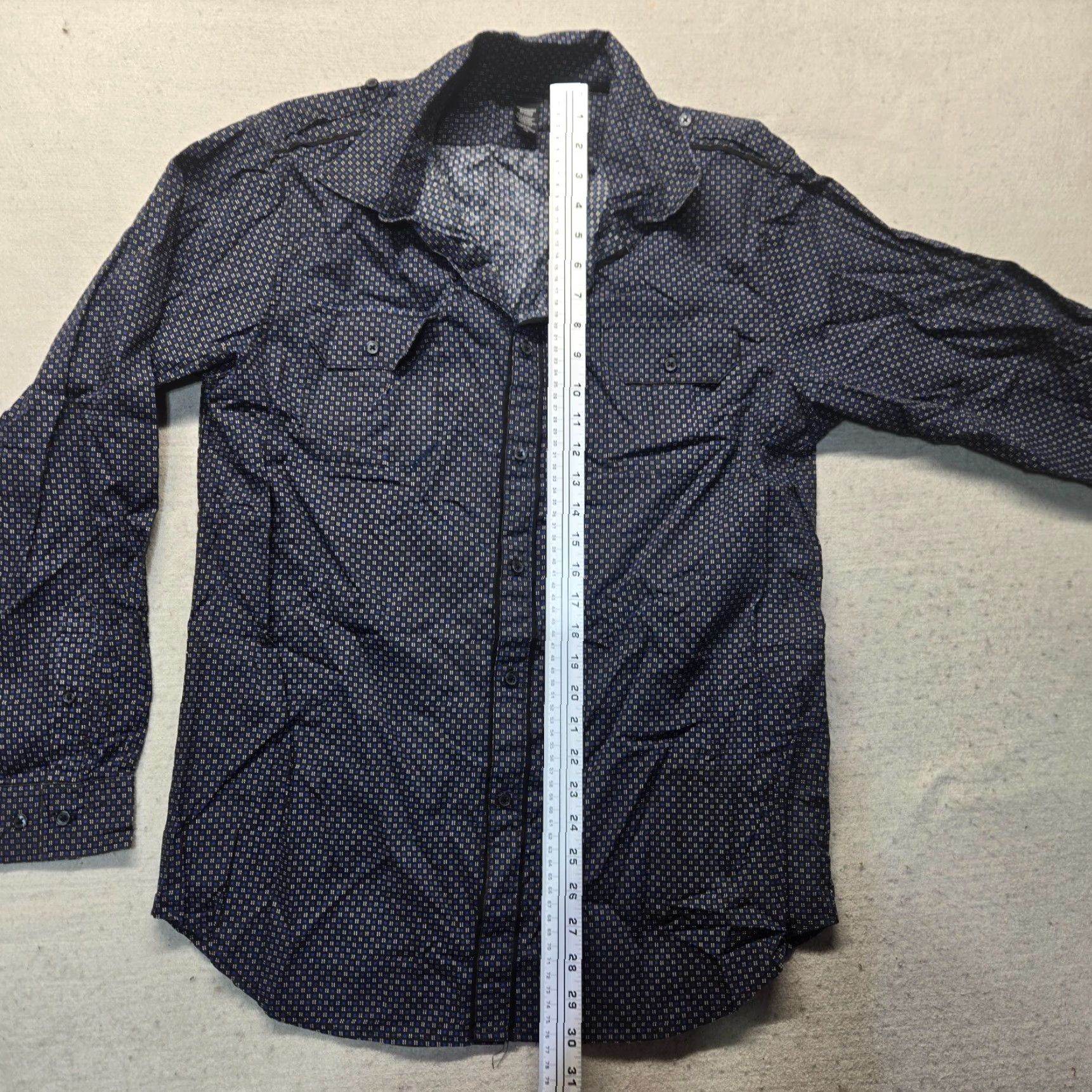 Vintage VINTAGE Structure Shirt Mens Size L Black Long Sleeve Button-Up with Pockets Size US L / EU 52-54 / 3 - 6 Thumbnail