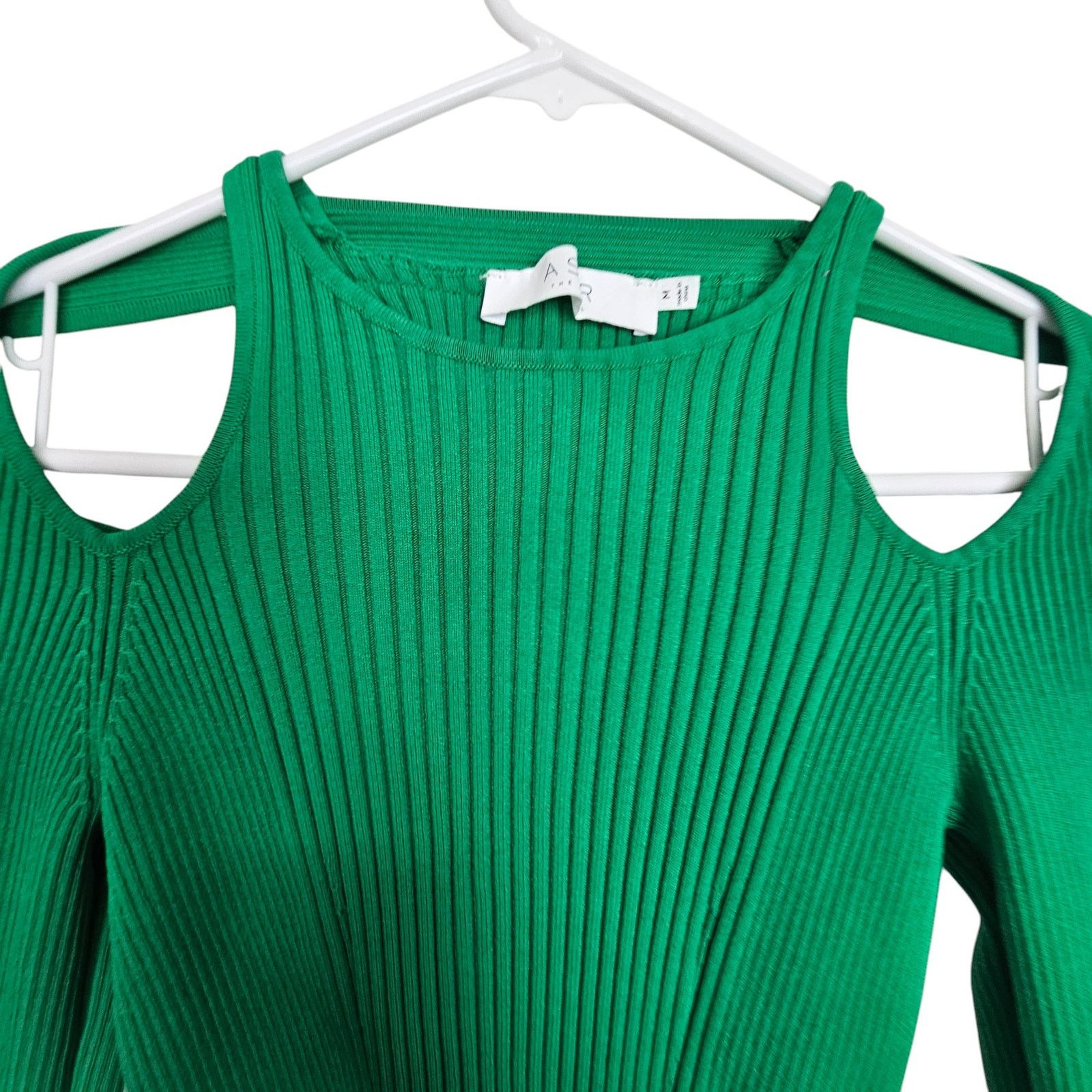 ASTR The Label ASTR The Label Womens Eris Crop Kelly Green Ribbed Sweater M Size M / US 6-8 / IT 42-44 - 3 Thumbnail