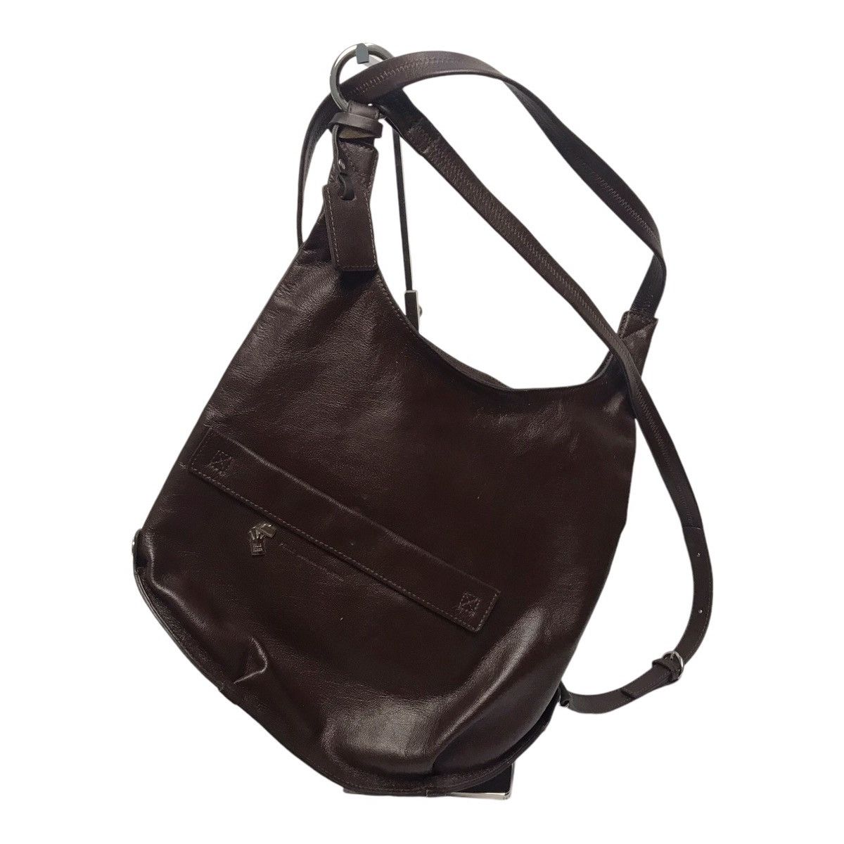 Japanese Brand Pelle Dark Brown Leather Bag-pack Size ONE SIZE - 6 Thumbnail