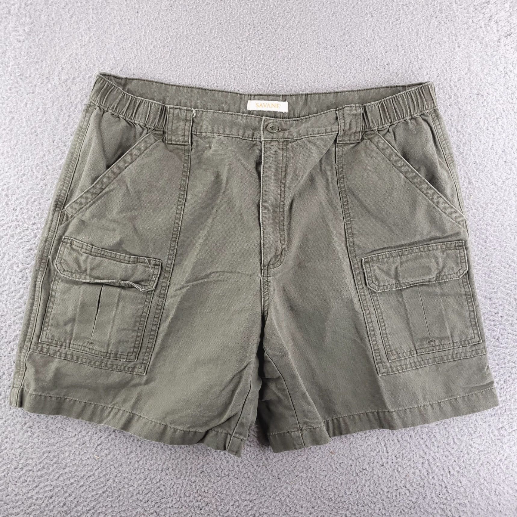 Savane Savane Shorts Mens 40 Green Canvas Fishing Cotton Cargo Above Knee Size US 40 / EU 56 - 2 Thumbnail