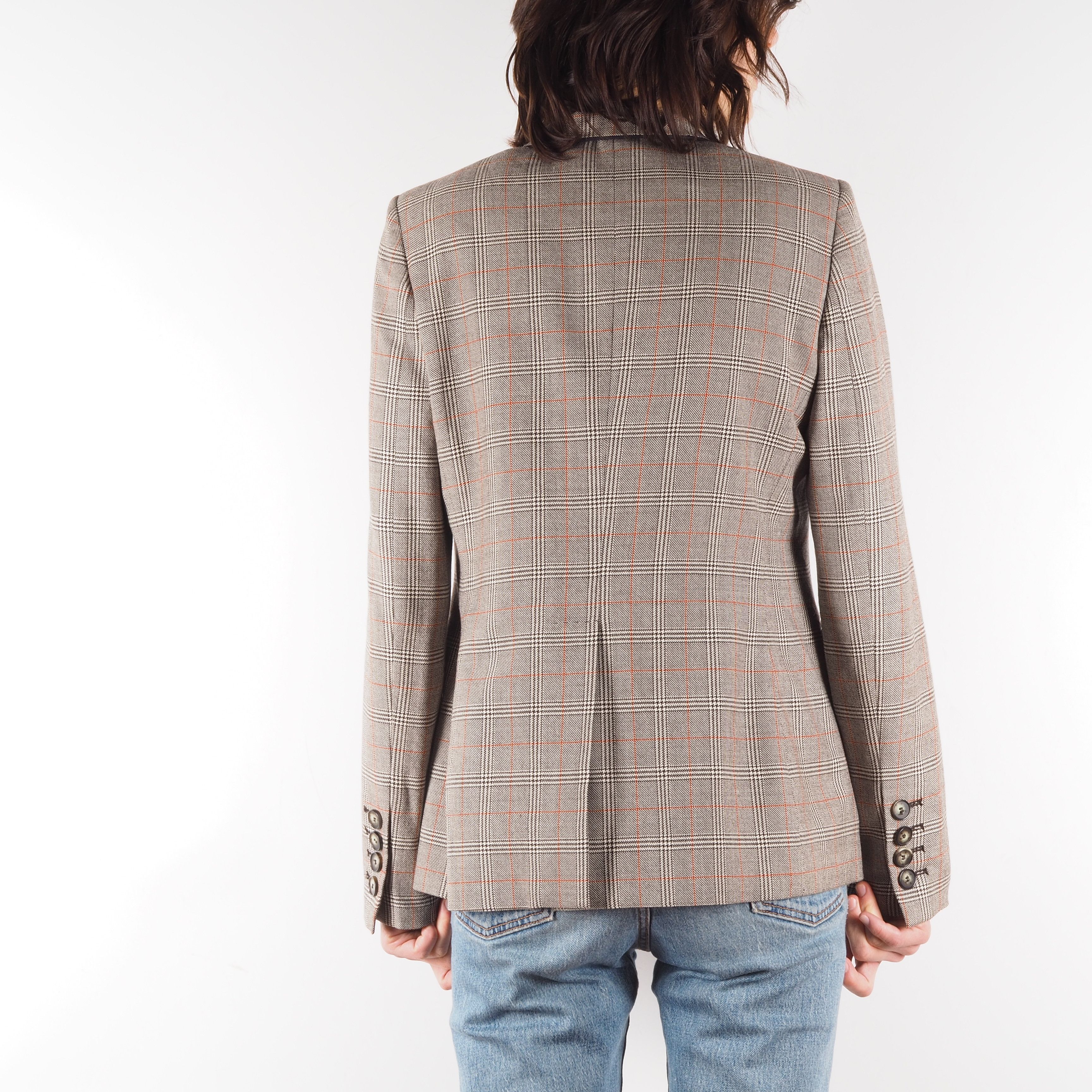 Stella McCartney STELLA MCCARTNEY Wool Gray Red Plaid Blazer Jacket Size S / US 4 / IT 40 - 2 Thumbnail