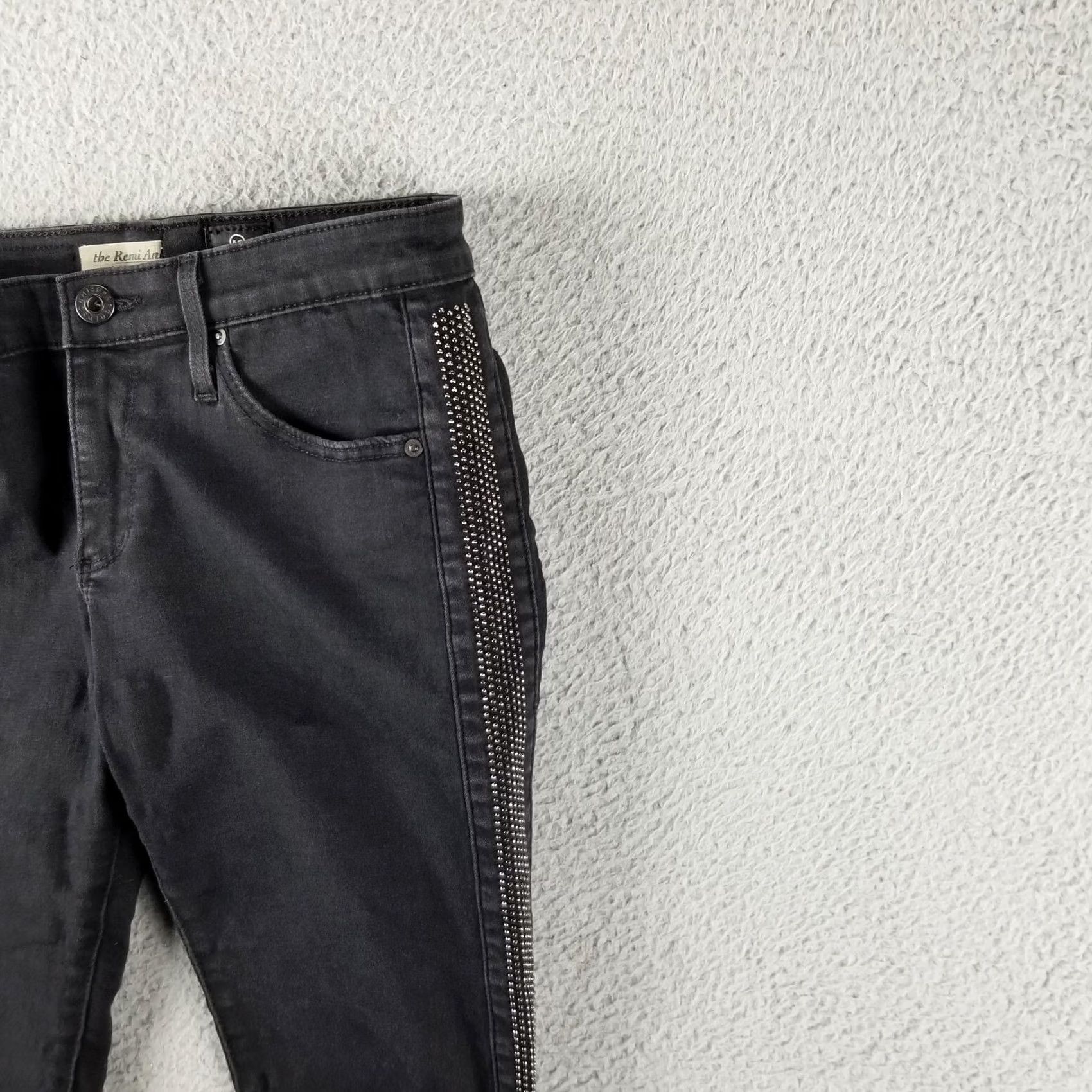 Vintage AG Adriano Goldschmied Jeans Women 26R The Remi Tuxedo Ankle Denim Studded Pants Shirt/Shoes not included Size 26" / US 2 / IT 38 - 3 Thumbnail