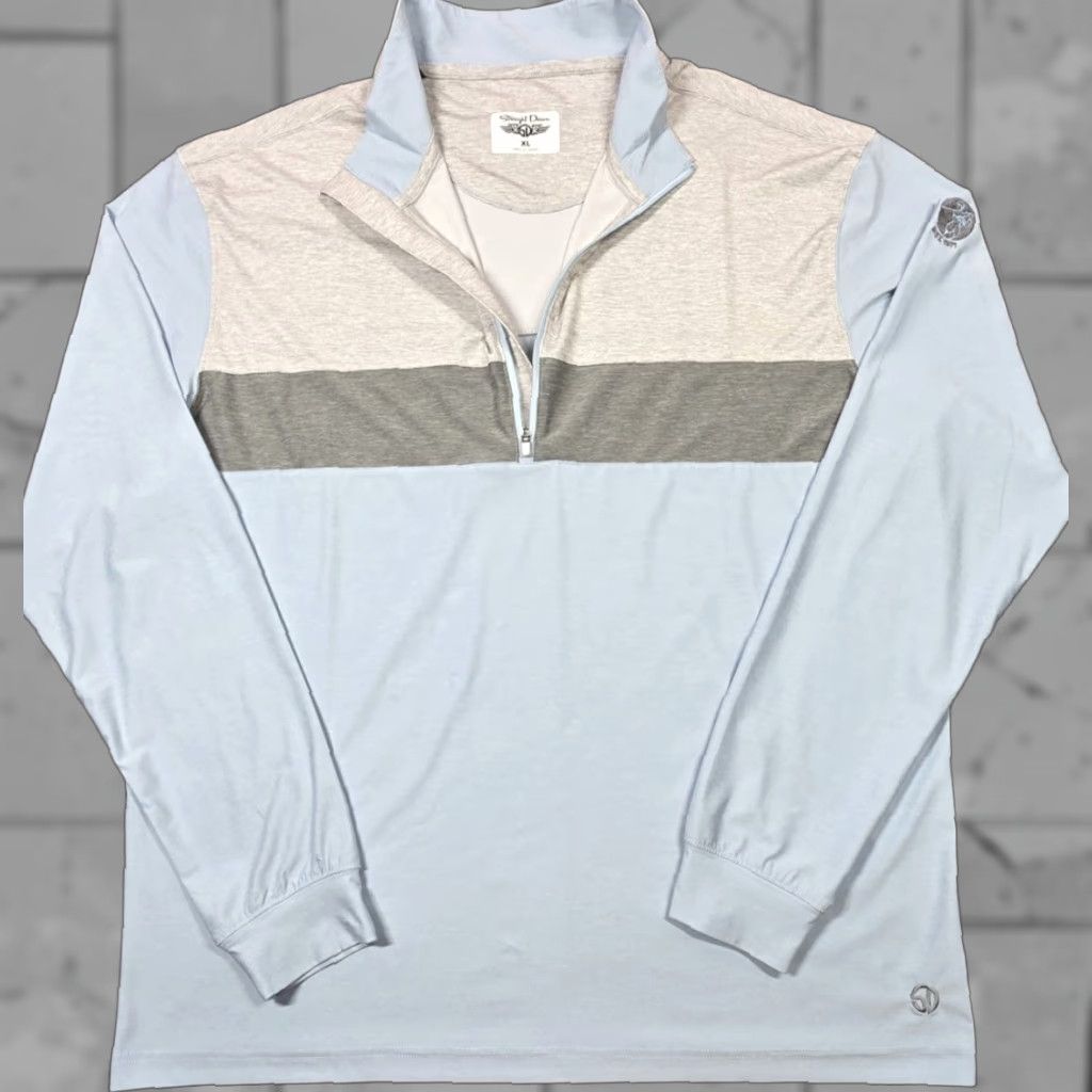 Vintage Straight Down Horizon Mens XL Grey Blue 1/4 Zip Pullover Golf Lightweight Shirt Size US XL / EU 56 / 4 - 1 Thumbnail
