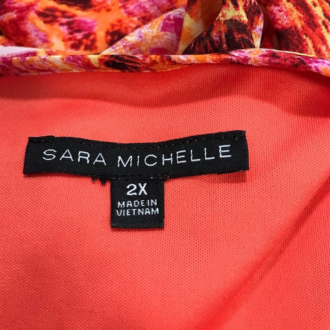 Other Sara Michelle Ruffled Round Neck Short Sleeve Blouse 2X Size XXL / US 16-18 / IT 52-54 - 3 Thumbnail