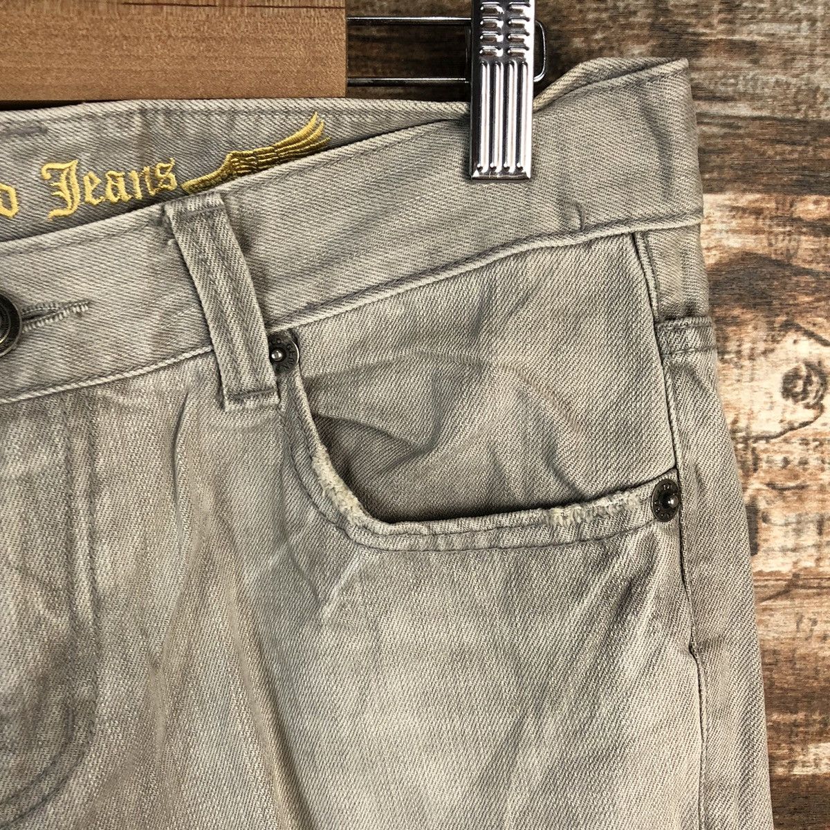 Japanese Brand DL Gennaro Jeans Grey Distressed Denim Pants #C102 Size US 27 - 8 Thumbnail