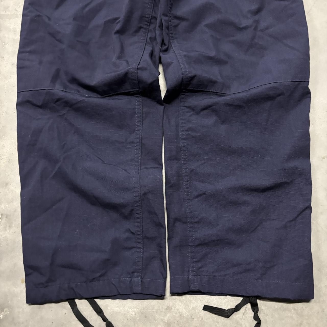 Japanese Brand × Vintage Crazy Vintage Y2K/2000s Baggy Navy Blue Workwear Cargo Pants! Size US 36 / EU 52 - 6 Thumbnail