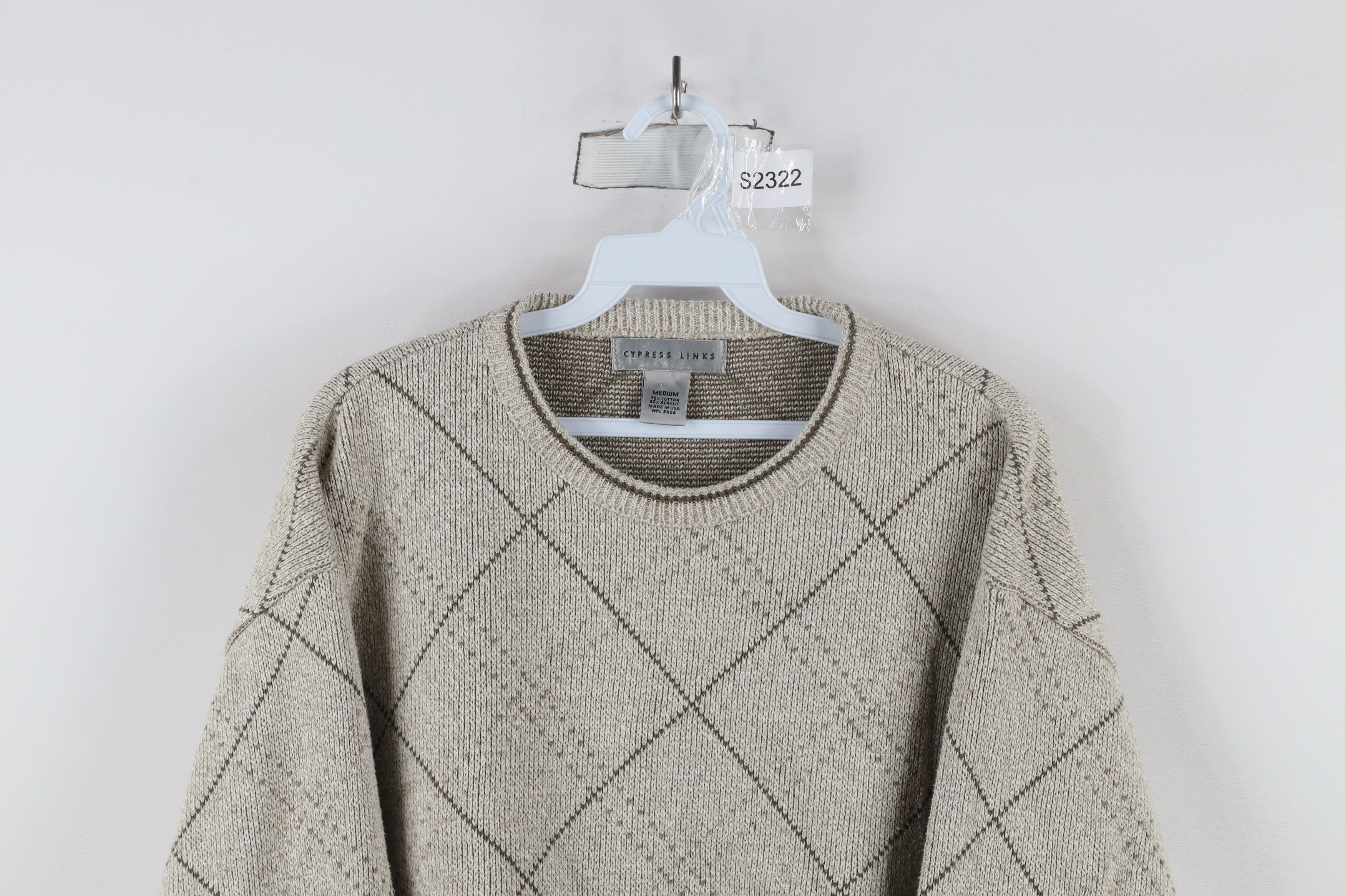 Vintage Vintage 90s Streetwear Checkered Knit Crewneck Sweater USA Size US M / EU 48-50 / 2 - 2 Thumbnail