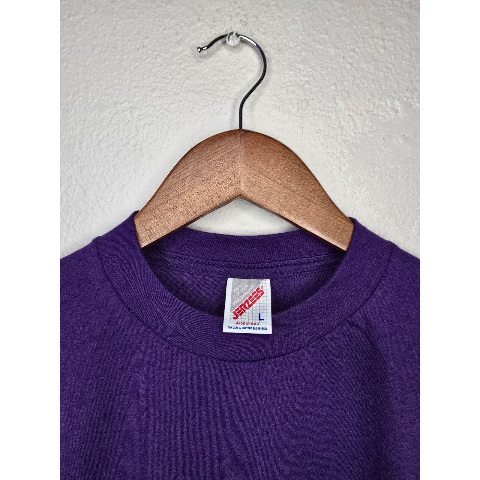 Jerzees × Vintage Vintage Purple Blank Shirt L USA Made Short Sleeve Tee 90s Size US L / EU 52-54 / 3 - 5 Thumbnail
