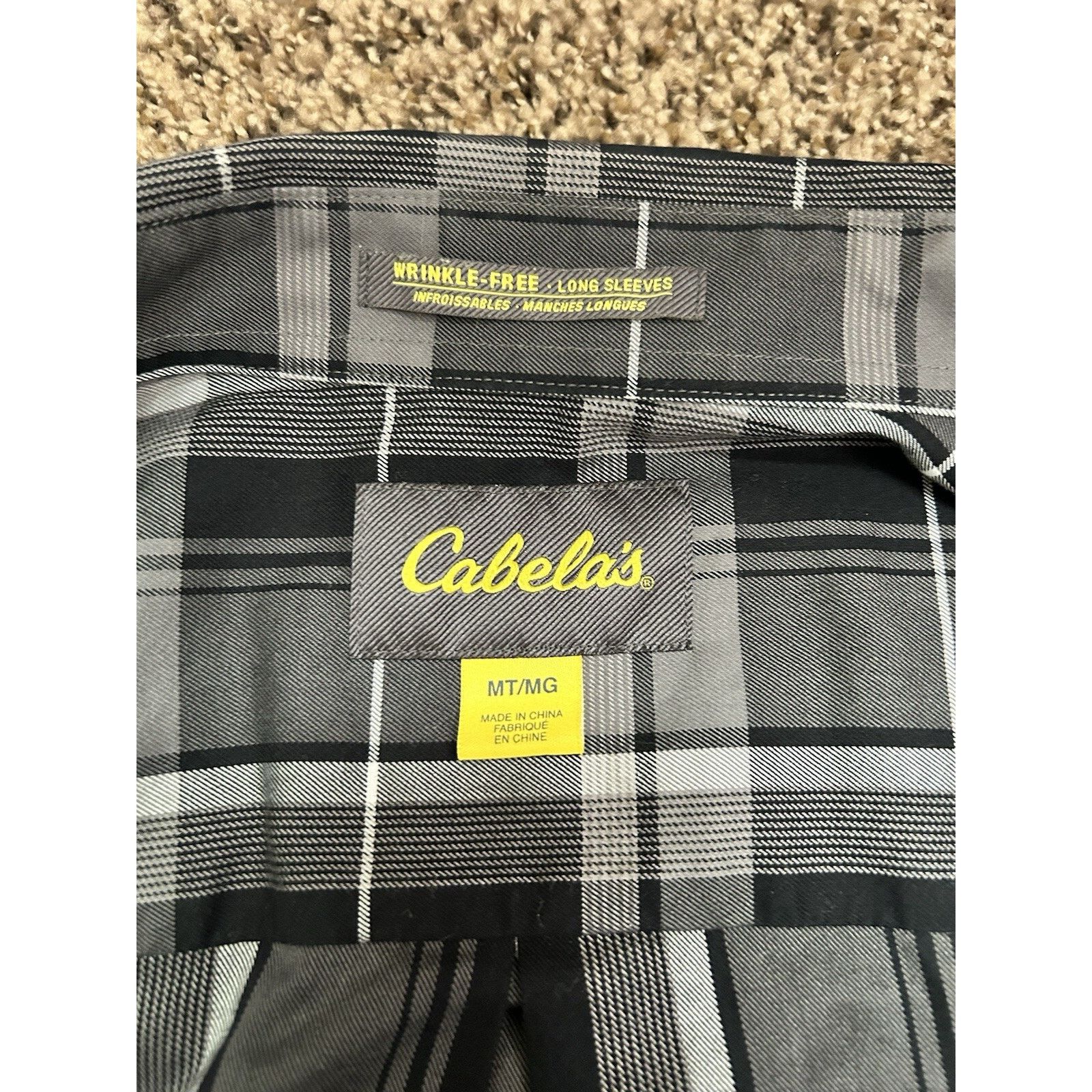 Cabelas Cabela's Mens MT Tall Blue Plaid Button Down Wrinkle Free Size US M / EU 48-50 / 2 - 6 Thumbnail