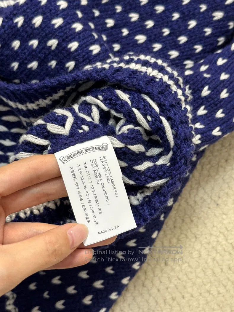 Chrome Hearts CHROME HEARTS Size os White and blue knitted sweater with c Size US S / EU 44-46 / 1 - 8 Thumbnail