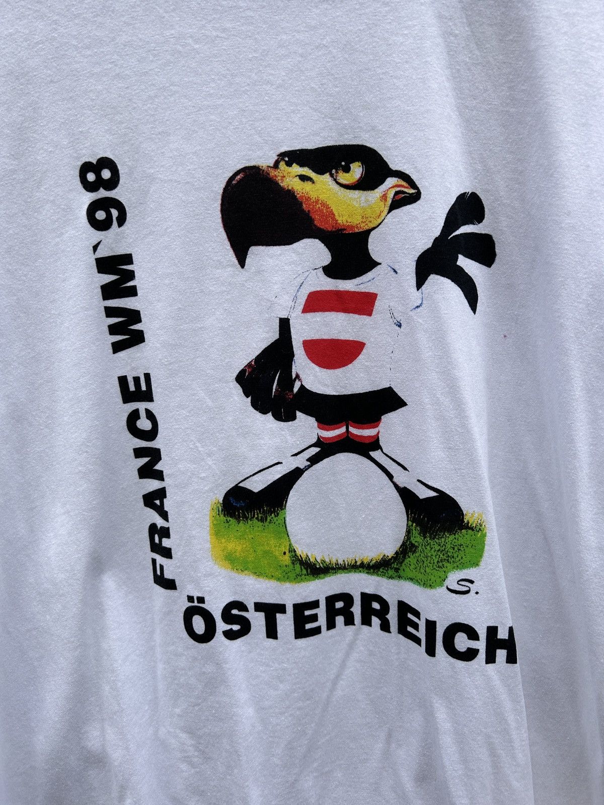 Vintage 90s Vintage Austria Osterreich 1998 World Cup Authgraph Tee Size US S / EU 44-46 / 1 - 2 Thumbnail