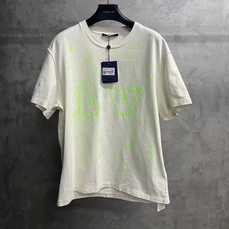 Louis Vuitton White Logo Embroidered Short Sleeve T-shirt - dmc