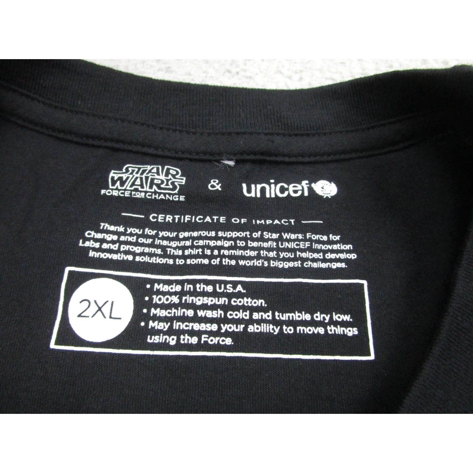Star Wars R2-D2 Shirt Star Wars Mens 2XL Black T-Shirt Adult XXL Graphic Print Crew Neck Short Sleeve Jersey Cotton Unicef Force For Change Size US XXL / EU 58 / 5 - 4 Thumbnail