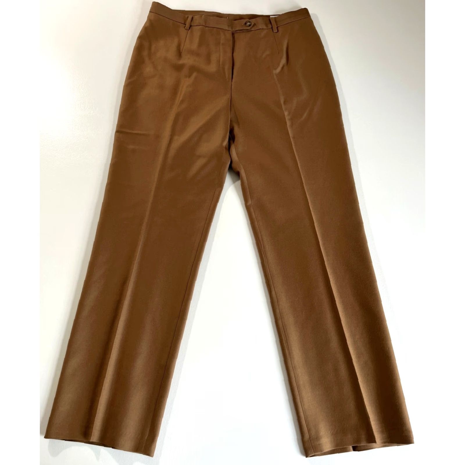 Vintage VINTAGE Bernard Zins Paris Women’s Dress Pants Wool Cashmere size 10 Brown High Rise Straight Inseam 29.5 in Lined Size 32" / US 10 / IT 46 - 4 Thumbnail