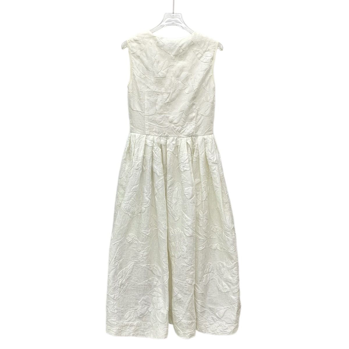 Fendi Fendi Off-white Floral Embossed Sleeveless Zip Dress K26WX Size M / US 6-8 / IT 42-44 - 2 Thumbnail
