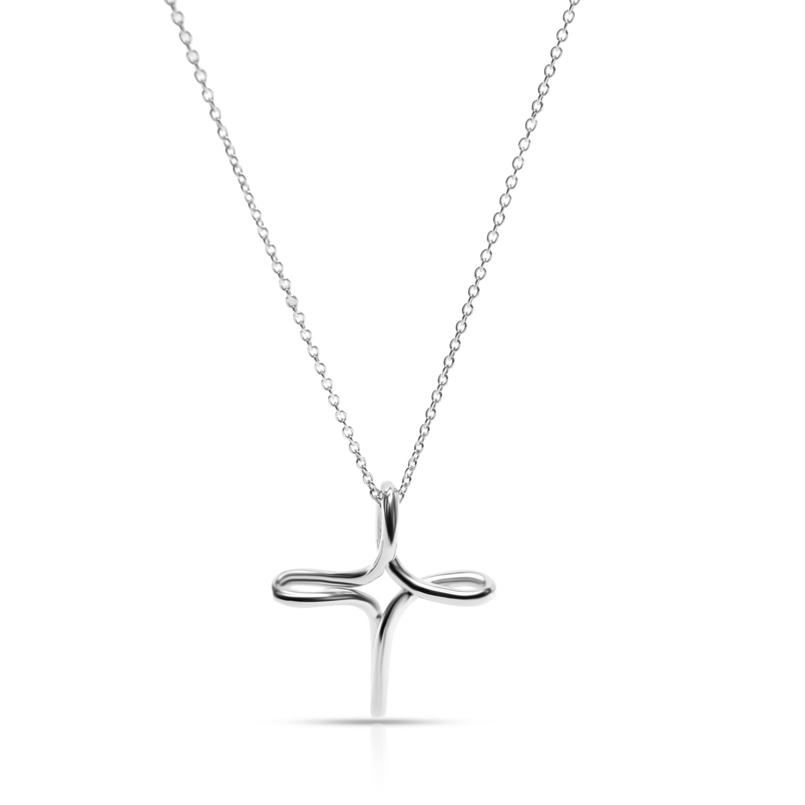 image of Tiffany Co Tiffany & Co. Elsa Peretti Infinity Cross Pendant In Sterling Silver, Women's