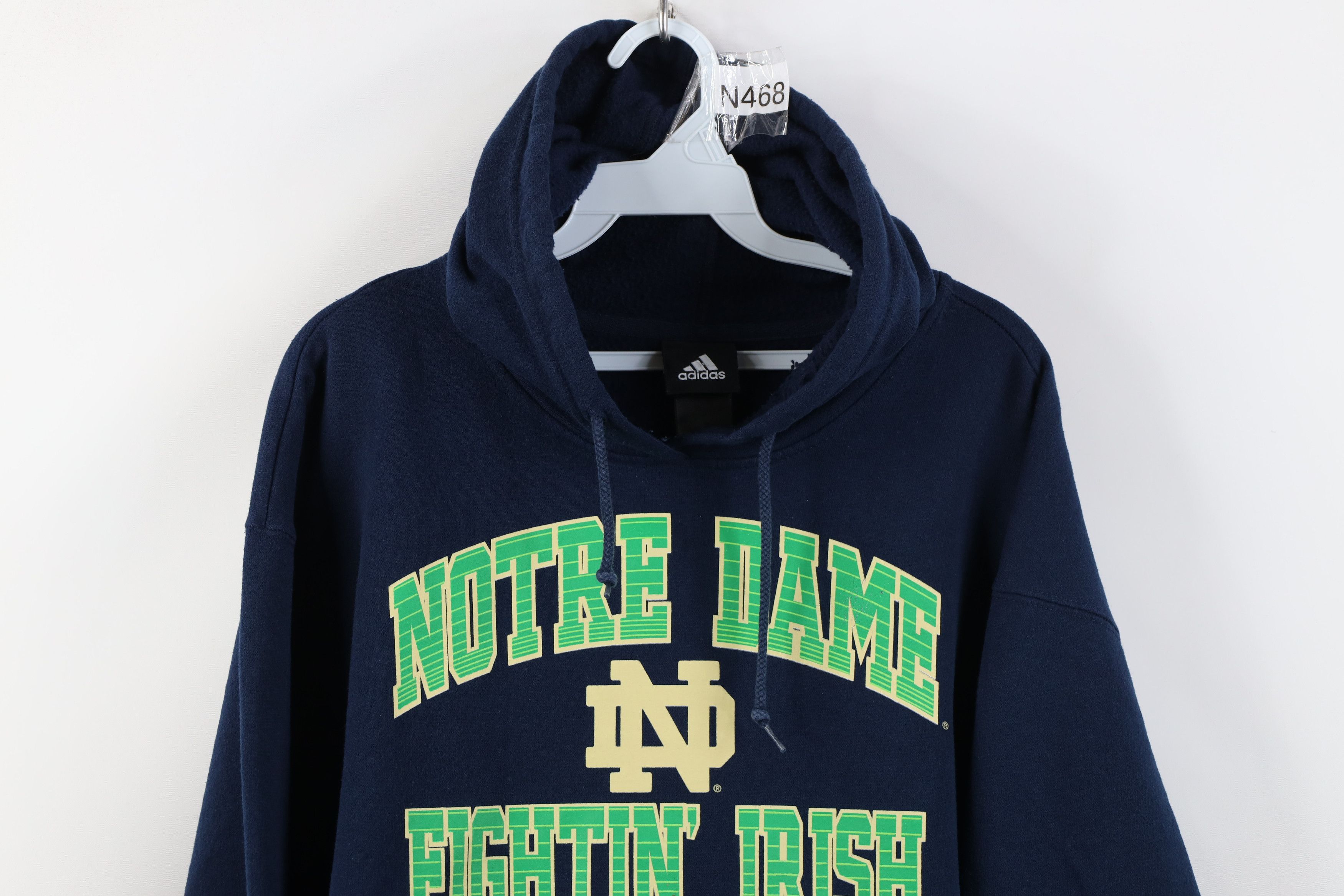 Adidas Vintage Y2K Adidas Notre Dame University Hoodie Sweatshirt Size US XL / EU 56 / 4 - 2 Thumbnail