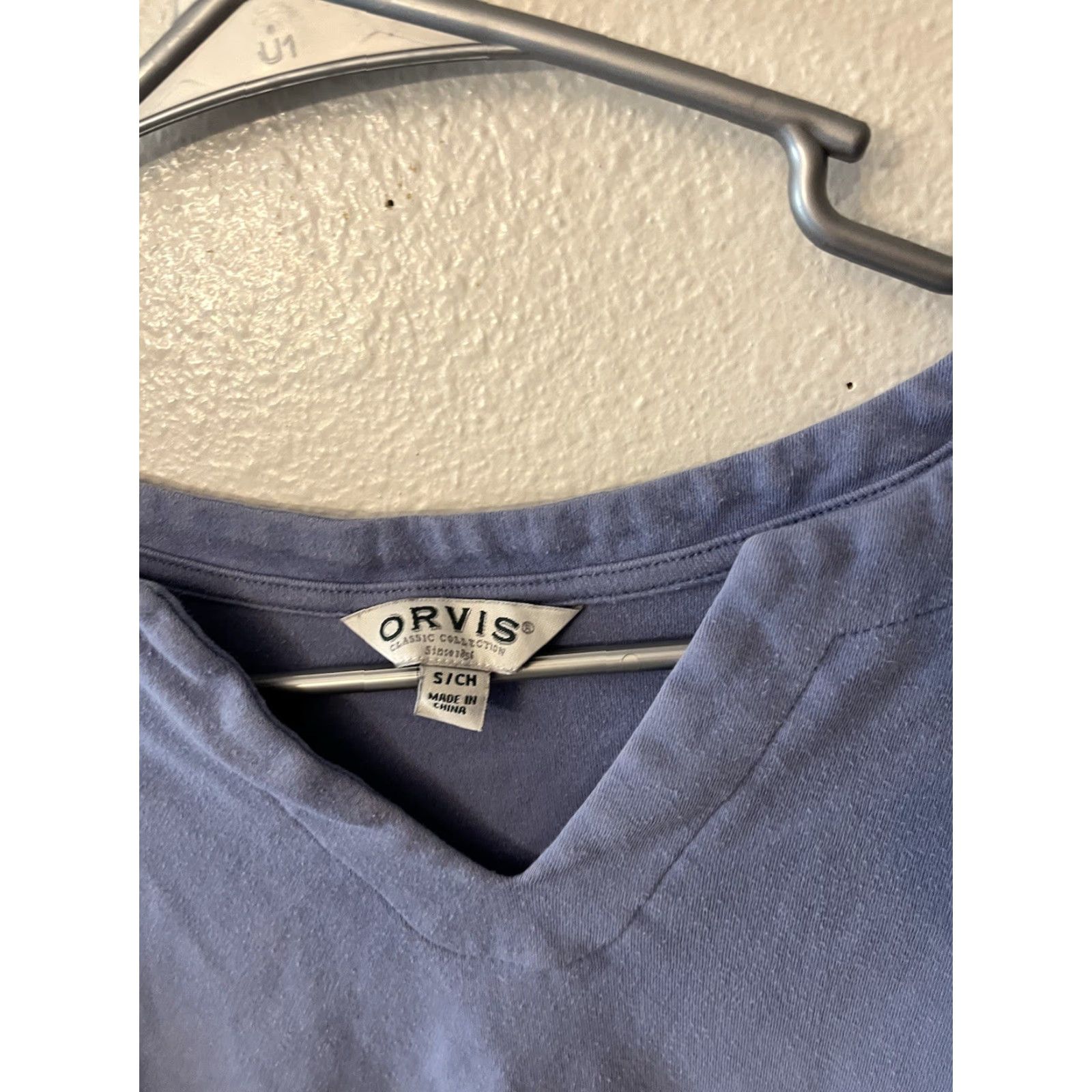 Orvis Orvis Shirt Women's S Pima Cotton V Neck 3/4 Sleeve Blue Pullover Casual Top Size S / US 4 / IT 40 - 2 Thumbnail