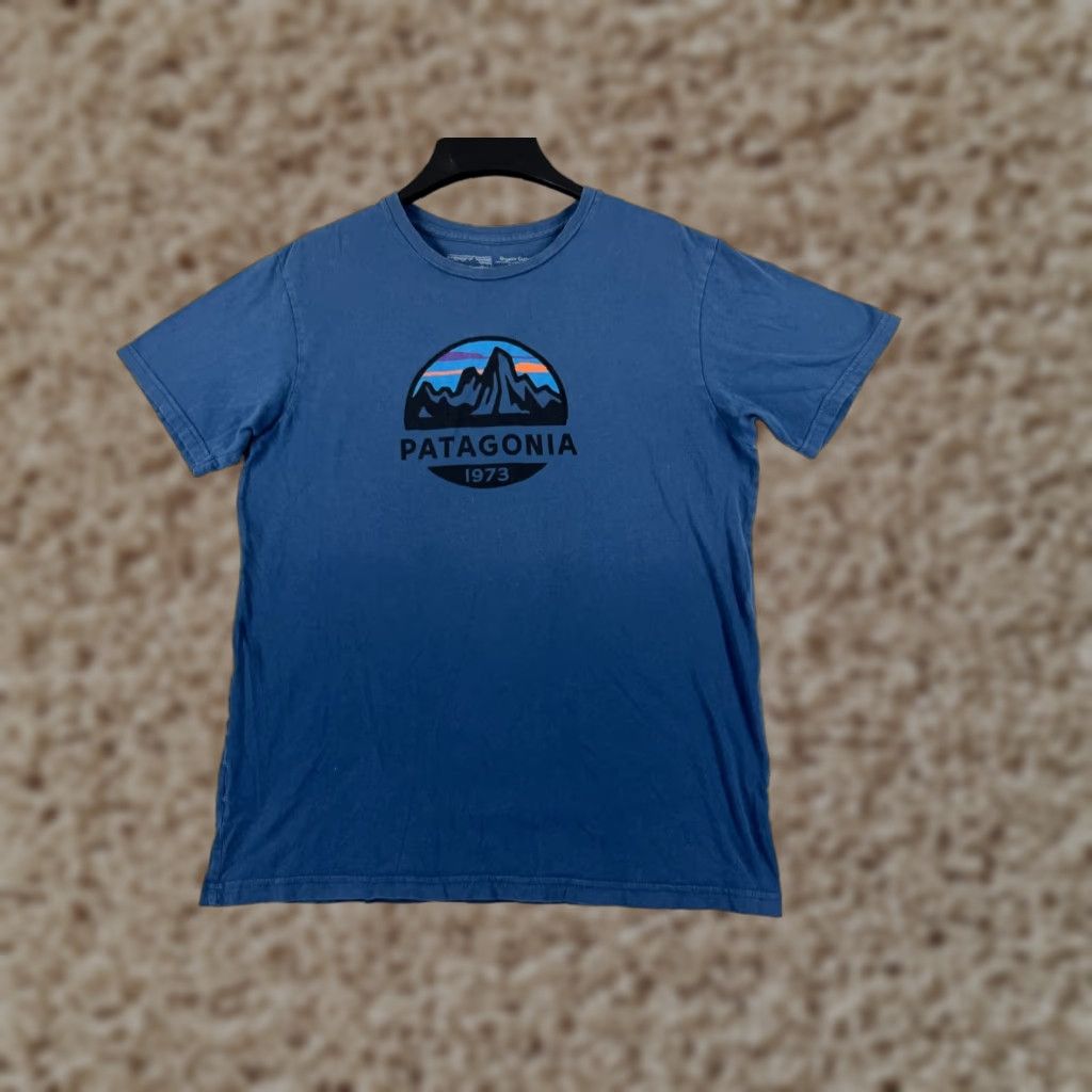 Patagonia Patagonia Shirt Men Medium Blue Short Sleeve Crew Neck Cotton Hike Camp Logo T-Shirt Size US M / EU 48-50 / 2 - 1 Thumbnail