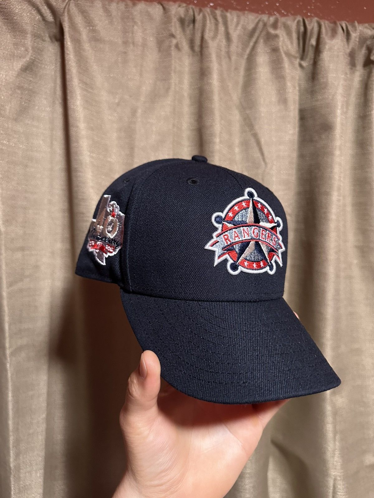 MLB × New Era Texas Rangers Fitted 1/4 New Era Navy Size ONE SIZE - 5 Thumbnail