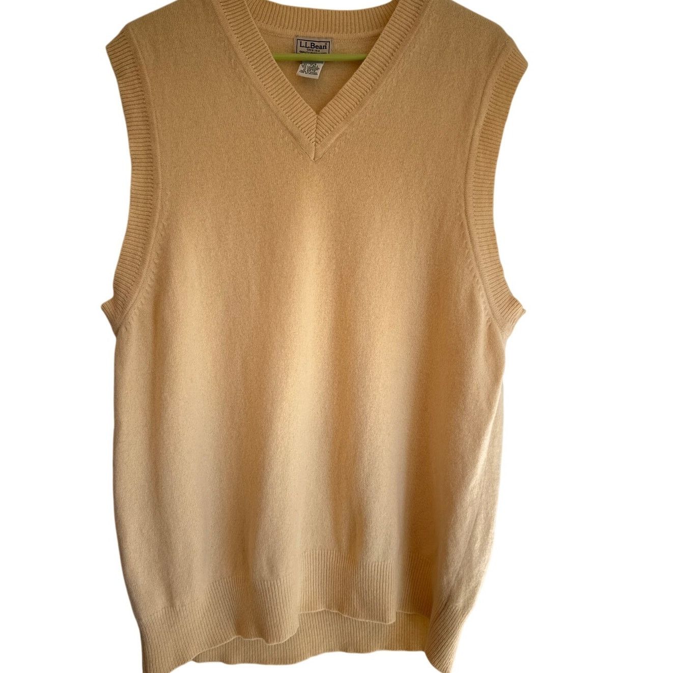 L.L. Bean Retro L.L. Bean Pale Yellow Sweater Vest Wool & Cashmere XL Size US XL / EU 56 / 4 - 2 Thumbnail