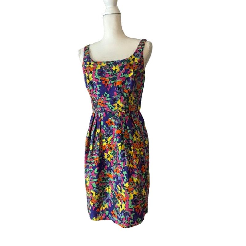 Other Shoshanna Size 8 Retro Dress Neon Design Knee Length 80s Size M / US 6-8 / IT 42-44 - 1 Thumbnail