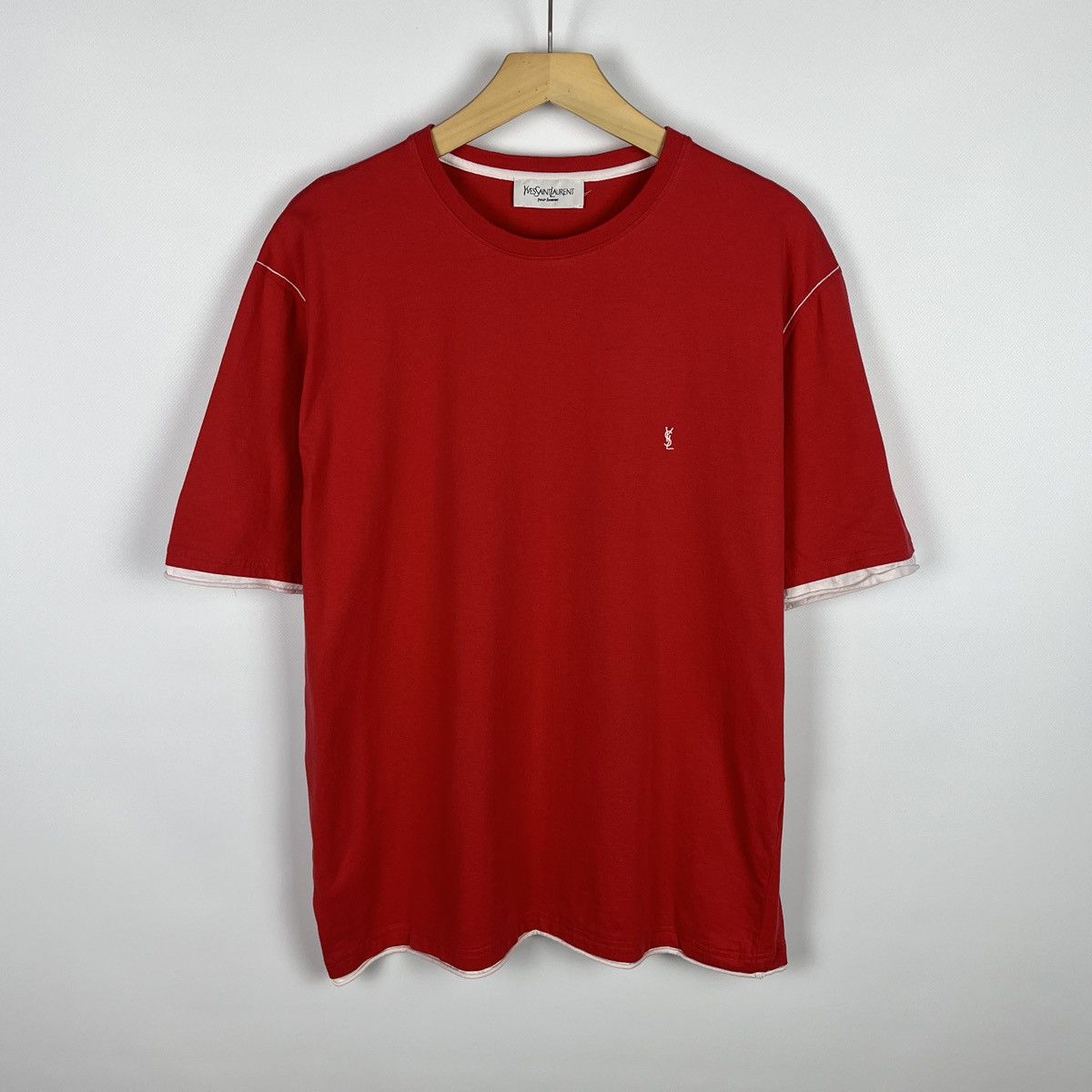 Vintage Yves Saint Laurent YSL Tee Embroidered logo 90 s Tops