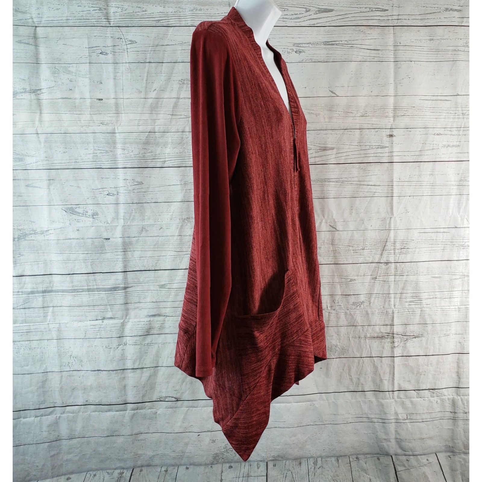 Vintage LOGO Lori Goldstein Womens Cardigan Sz M Red Zip Long Sleeve V-Neck Couture Sweater Size M / US 6-8 / IT 42-44 - 3 Thumbnail