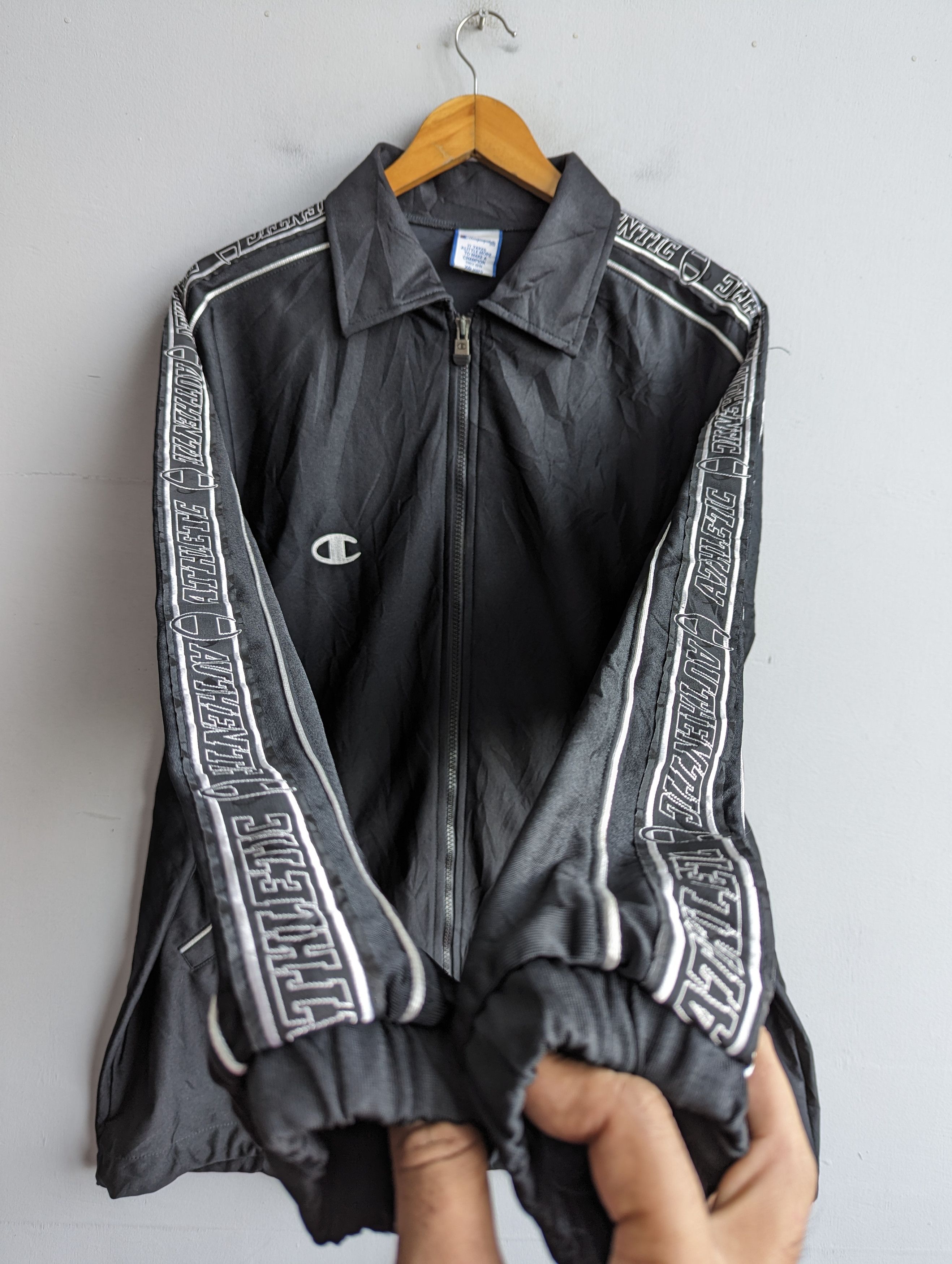 Champion Vintage 90s Champion Sidetape Zipper Jacket Size US XL / EU 56 / 4 - 2 Thumbnail