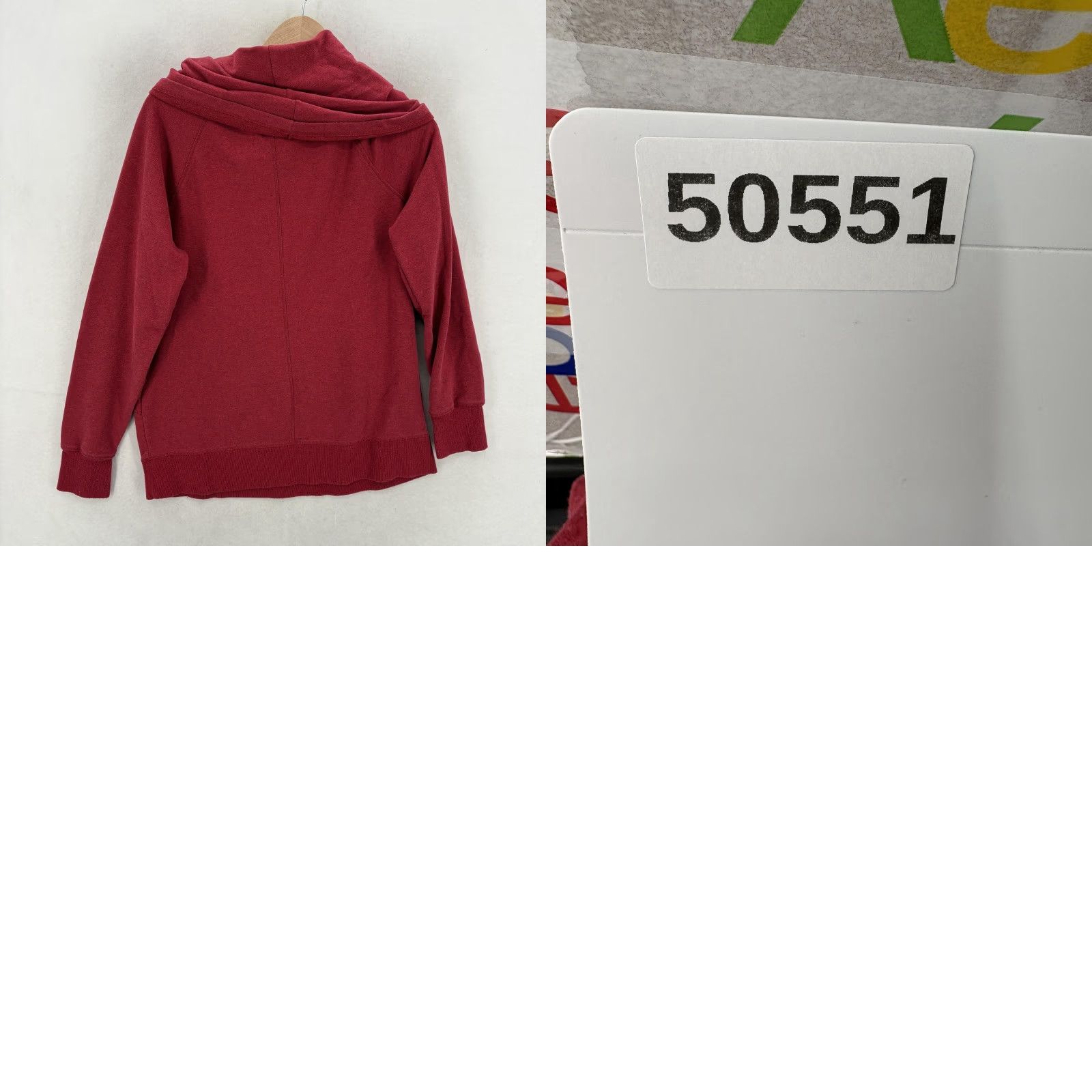 Vintage L.L.Bean Cozy Pullover Womens Large Red Cowl Neck Kangaroo Pocket Stretch Fleece Sweatshirt Size L / US 10 / IT 46 - 8 Thumbnail