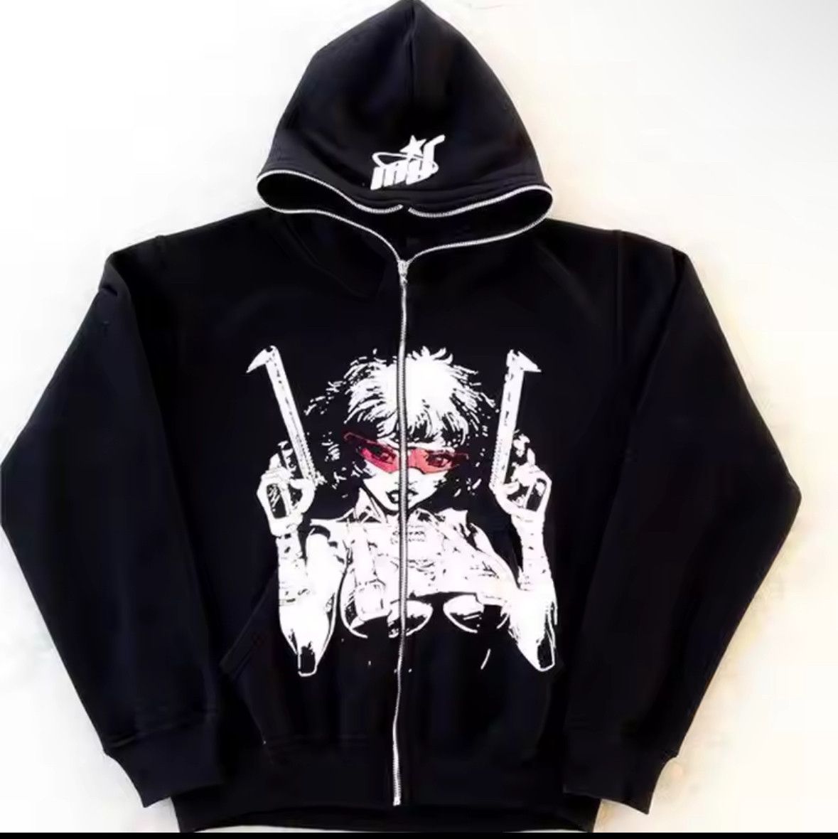 Vintage Gothic Y2K Gun Killer Girl Hoodies Punk Jacket