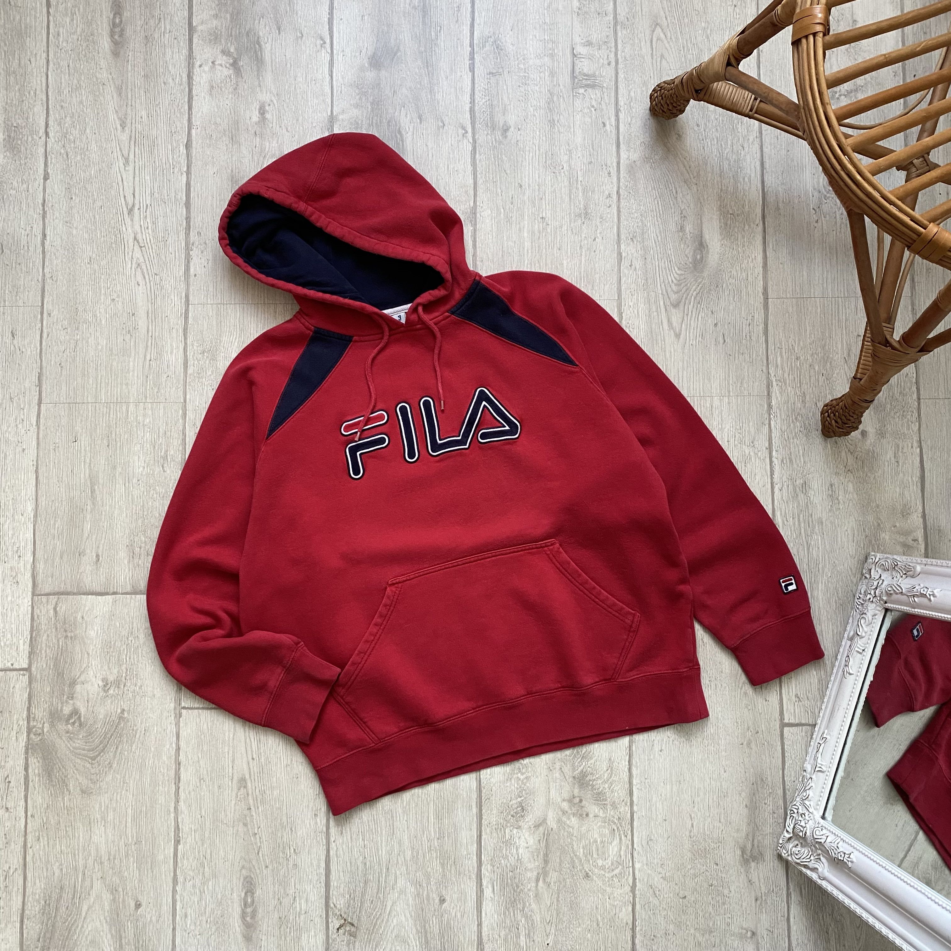 Fila 🔥 90s Vitage Fila Boxy Hoodie Embrodery Big Logo Size US M / EU 48-50 / 2 - 2 Thumbnail