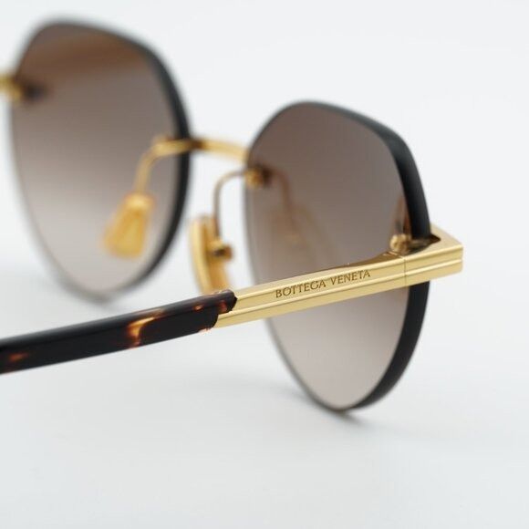 Bottega Veneta Bottega Veneta BV1379S 003 Sunglasses Shiny Gold Square Fram Size ONE SIZE - 5 Thumbnail