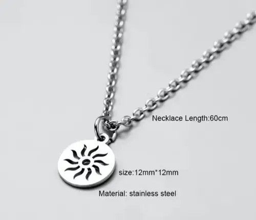 Jewelry Simple Long Chain Necklace + Sun Pendant Necklace Size ONE SIZE - 3 Thumbnail