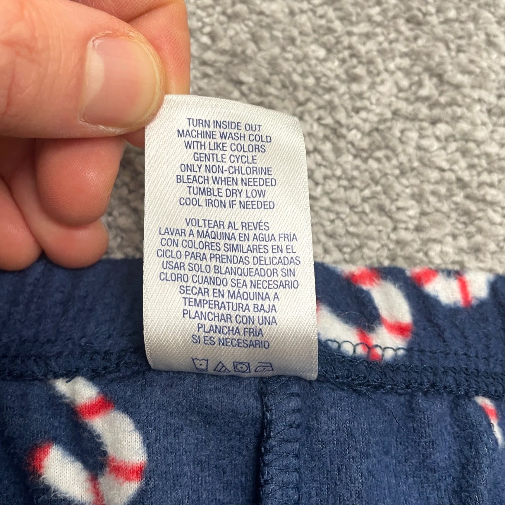 Vintage Simply Styles Fleece Pajama Pants Men Large Blue Candy Canes Holiday 34x30 Size US 33 - 5 Thumbnail