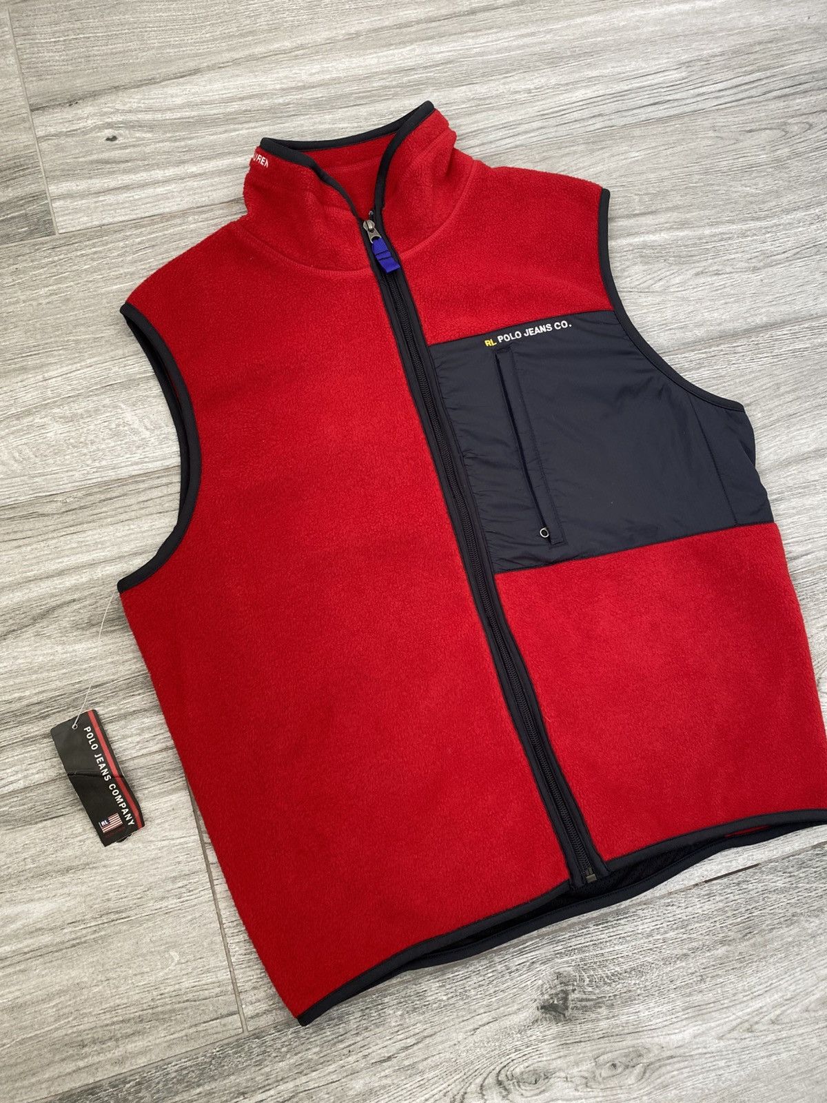 Polo Ralph Lauren VINTAGE POLO RALPH LAUREN FLEECE VEST NYLON HIDE-AWAY HOOD Size US M / EU 48-50 / 2 - 5 Thumbnail
