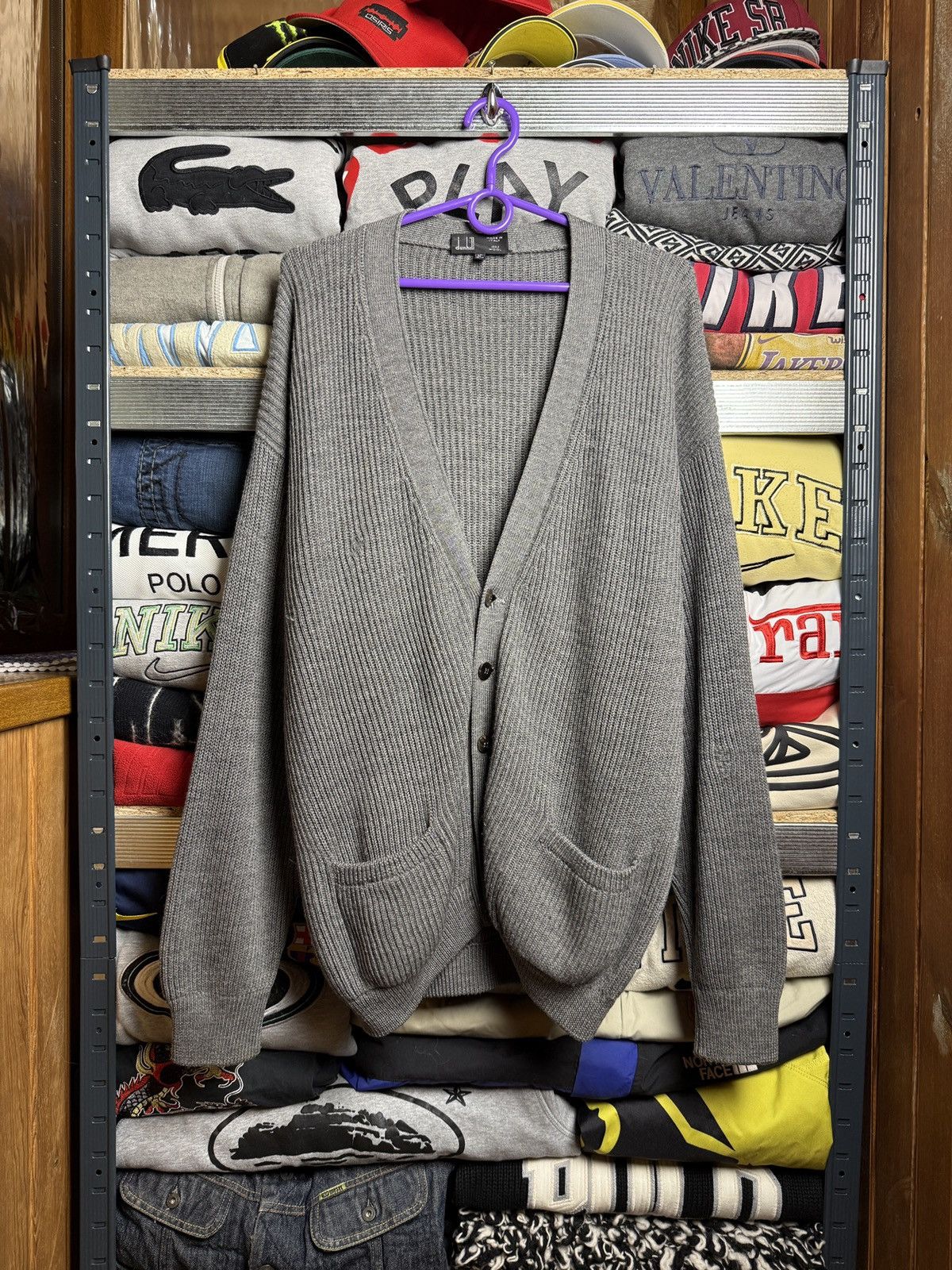 Alfred Dunhill Dunhill 100% Wool Cardigan Luxury Size US XL / EU 56 / 4 - 1 Thumbnail