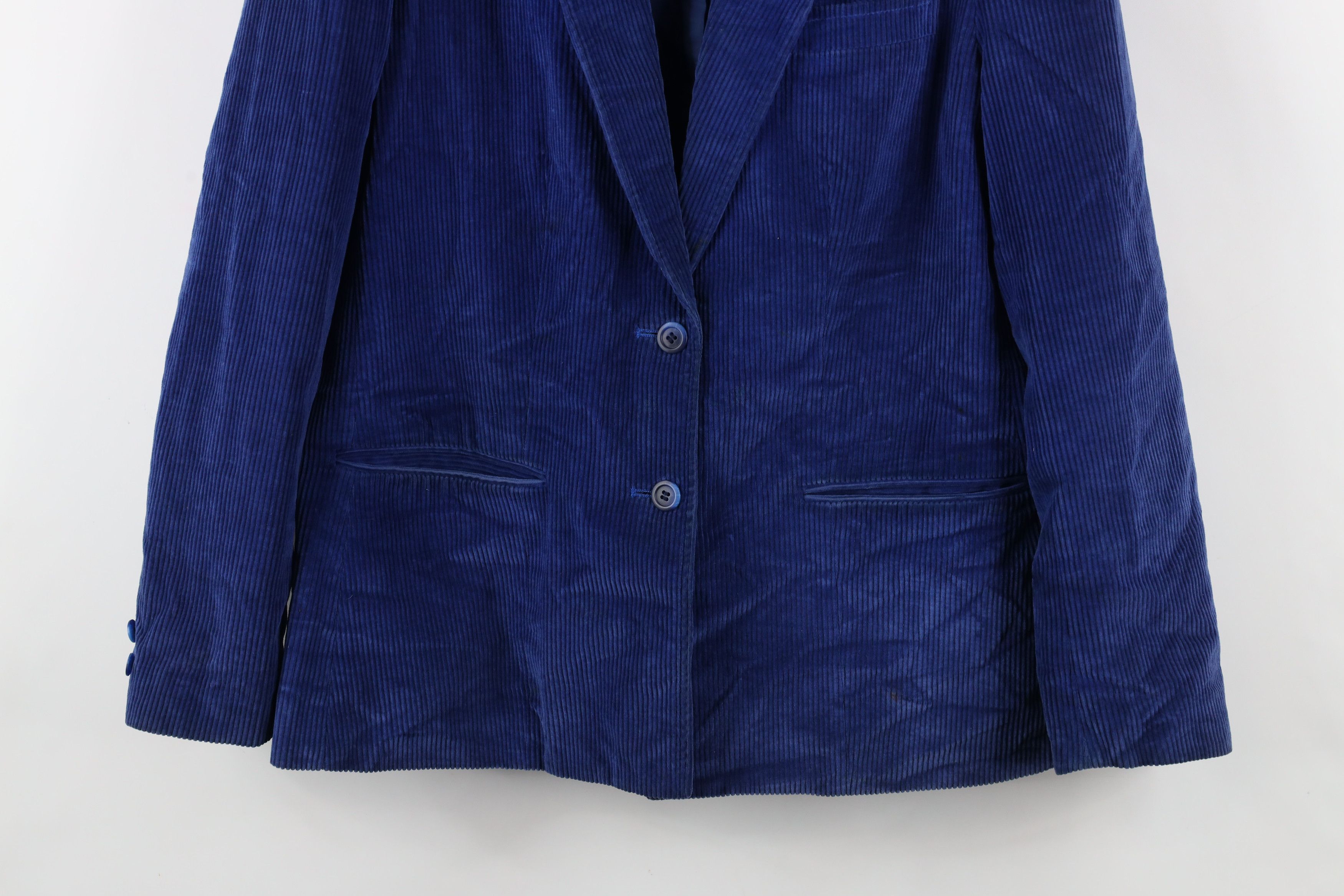 Vintage Vintage 90s Streetwear Corduroy Blazer Jacket Blue Japan Size XXL / US 16-18 / IT 52-54 - 3 Thumbnail