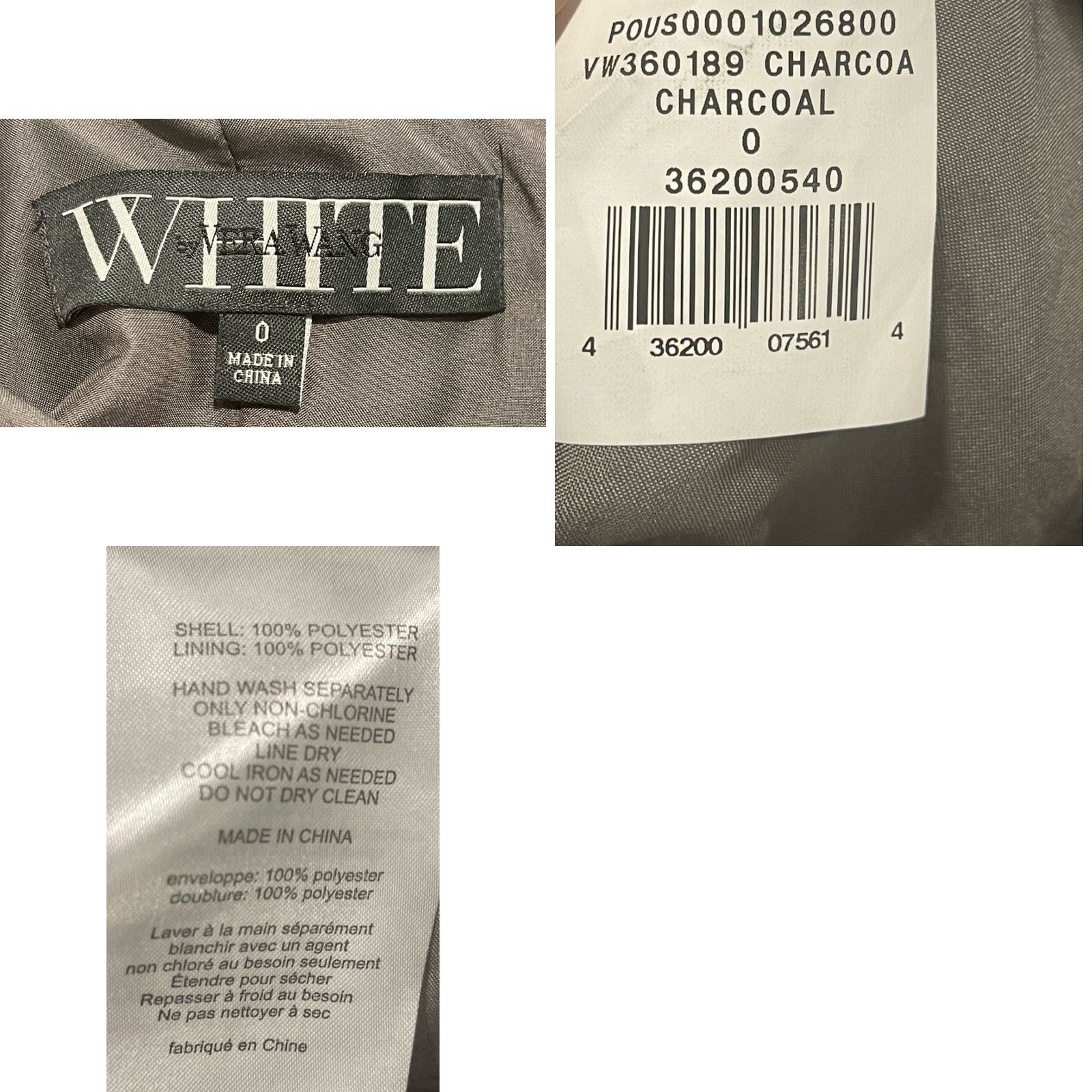 Vera Wang VERA WANG Bridesmaid Dress Gown Woman Sleeveless V-Neck Charcoal Gray Long Formal Cocktail 0 Size 0 Regular Polyester Size XS / US 0-2 / IT 36-38 - 8 Thumbnail