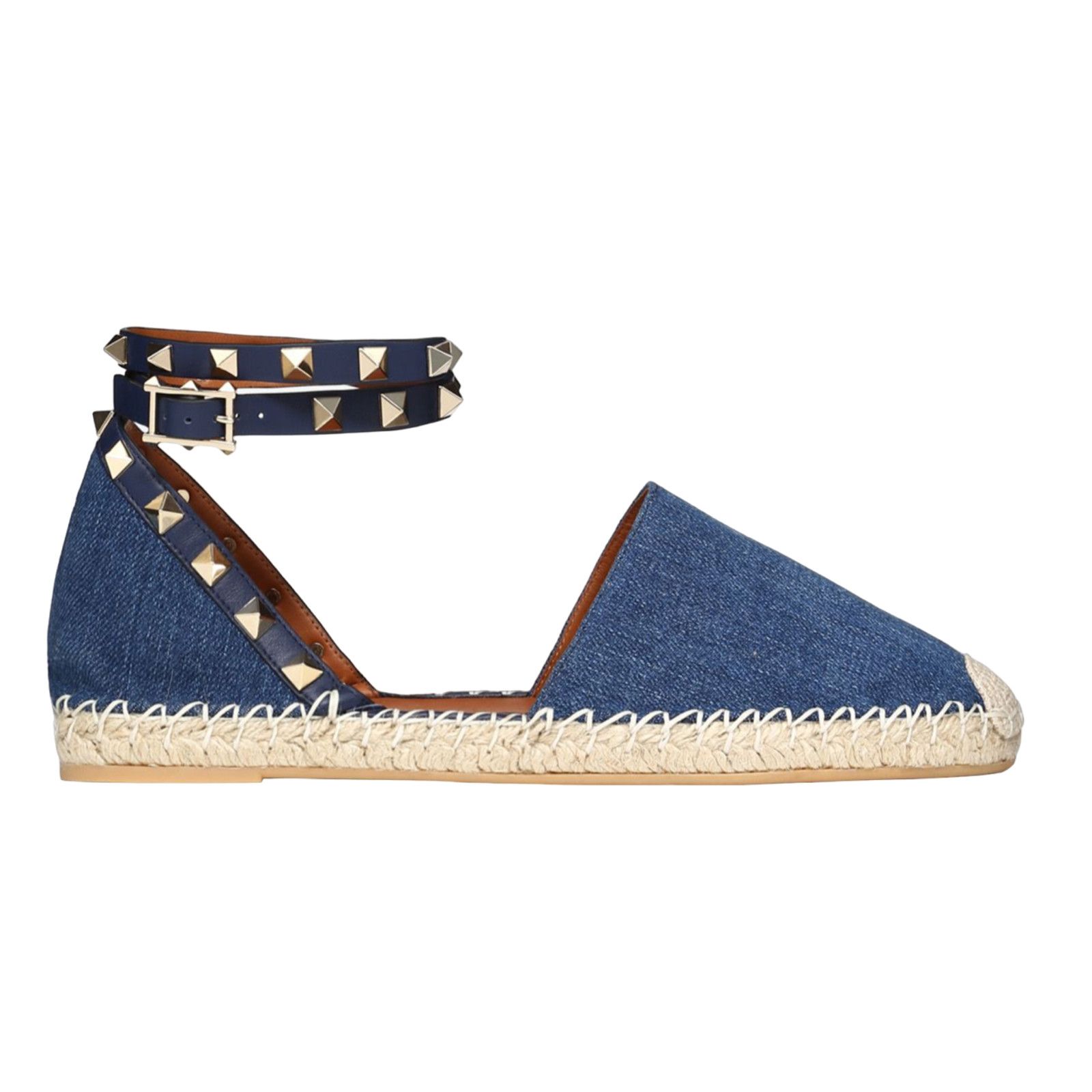 Valentino Valentino Rockstud Blue Denim Jean Wrap Around Ankle Size US 9 / IT 39 - 1 Thumbnail