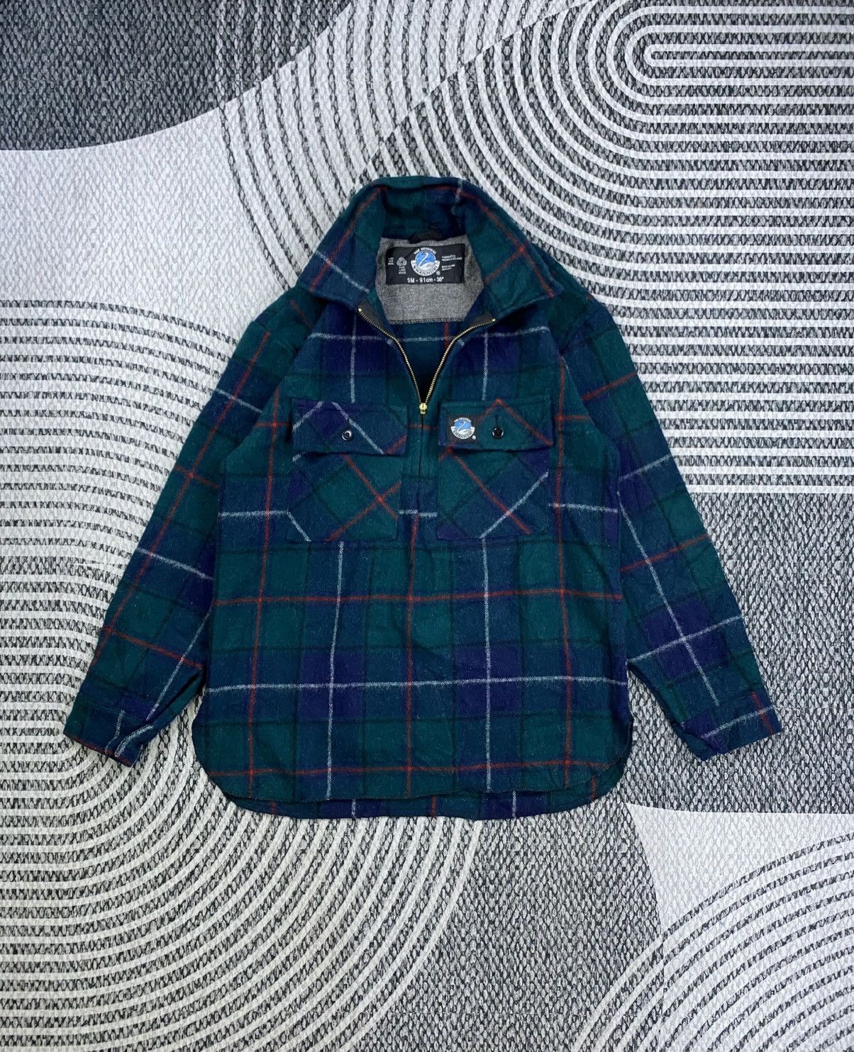 Vintage Vintage Swanndri N.Zealand Green Checked Halfzip Wool Jacket Size US M / EU 48-50 / 2 - 6 Thumbnail