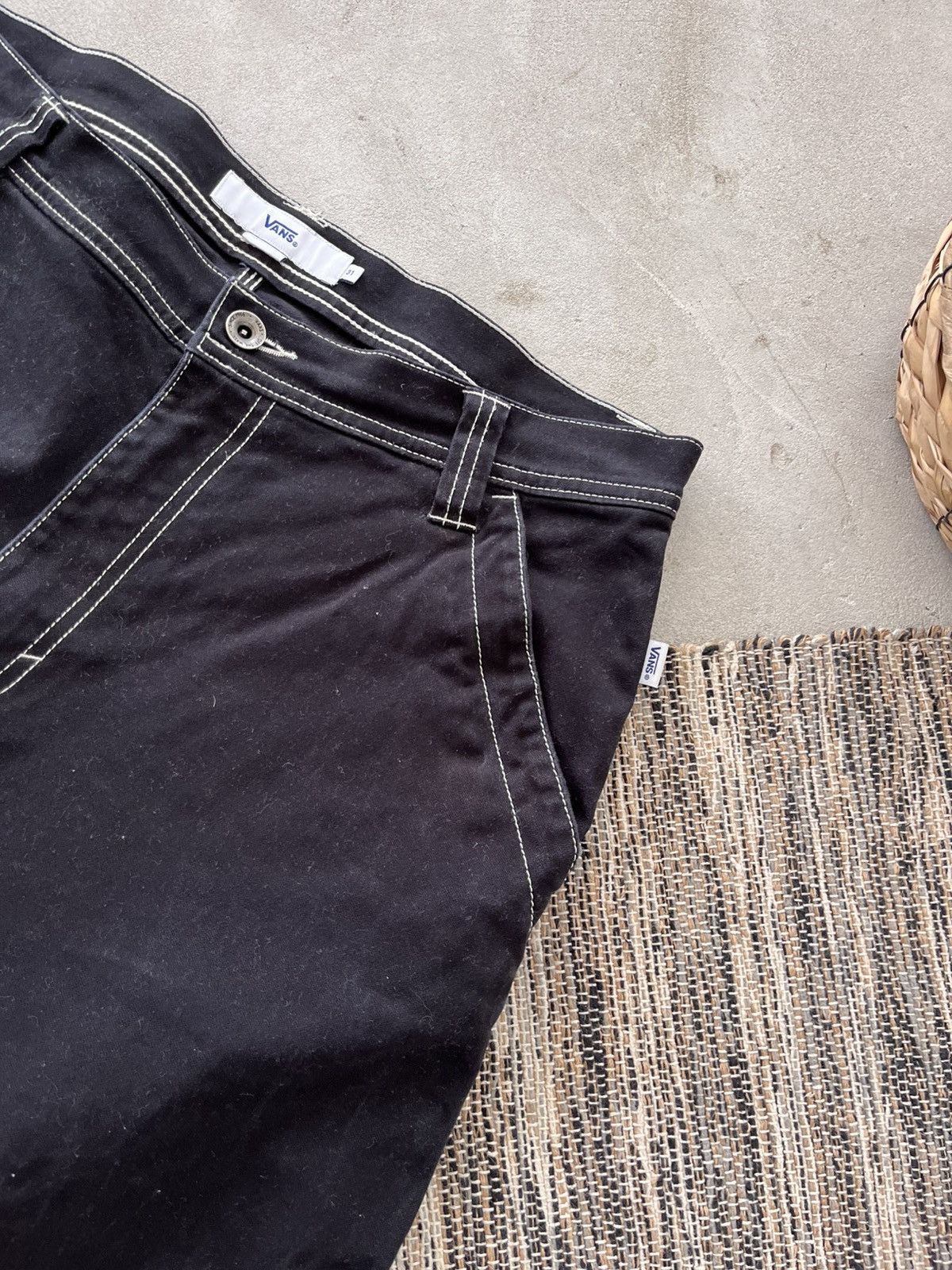 Vans Vintage Vans Workwear Style Black Denim Pants sk8 Y2K Size US 31 - 10 Thumbnail