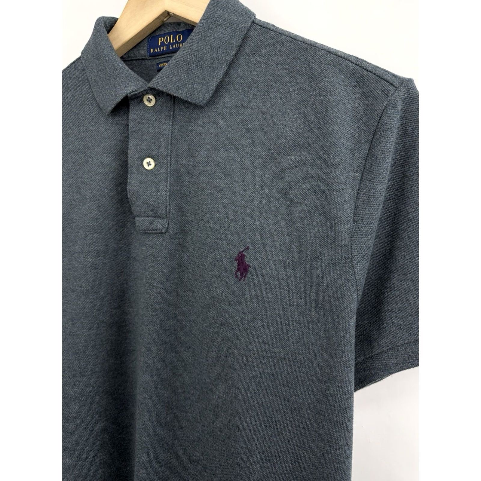 Ralph Lauren Polo Ralph Lauren Purple Logo Custom Slim Fit Polo T-Shirt M Blue Mens Slim Fit Logo Polo Shirt Size US M / EU 48-50 / 2 - 4 Thumbnail