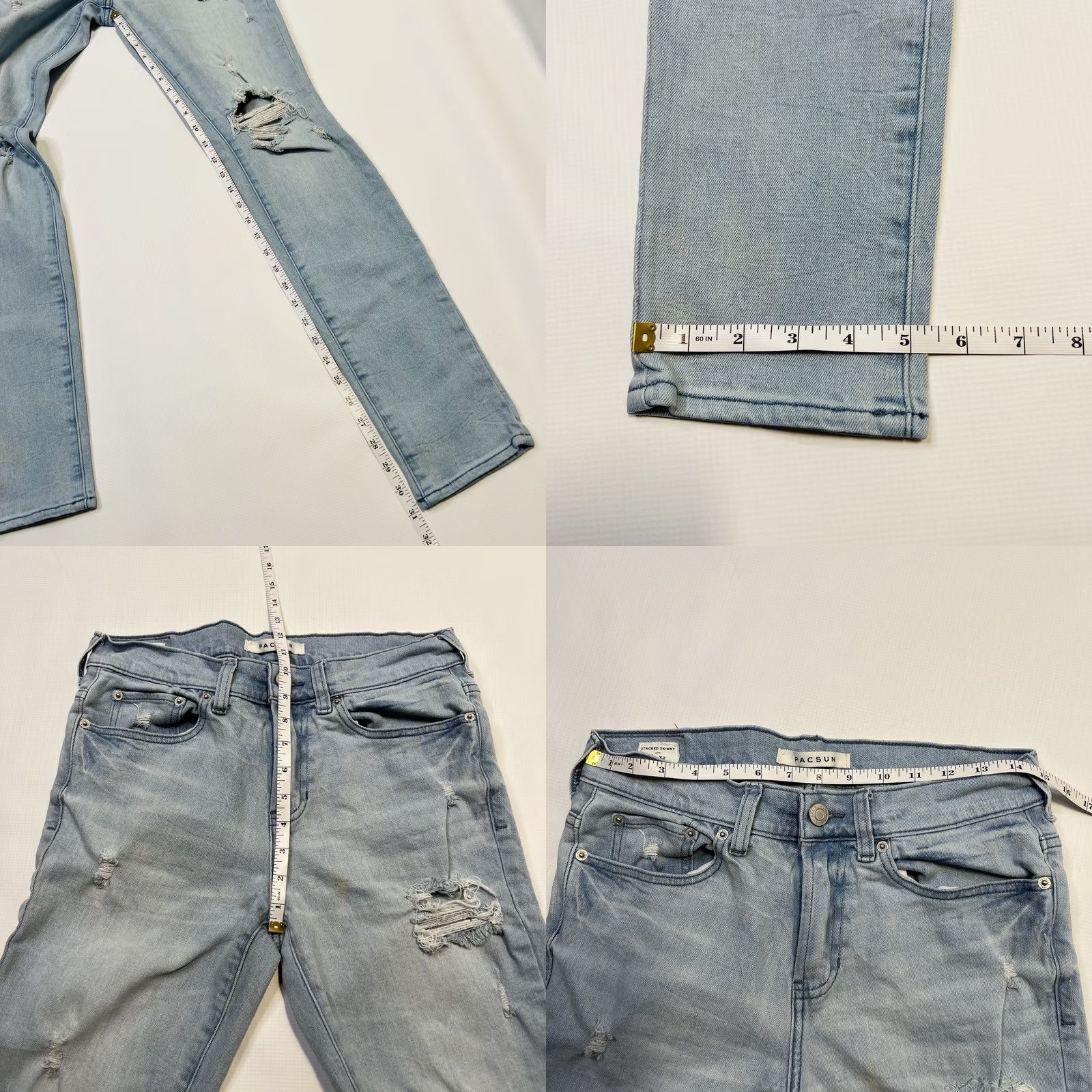 Pacsun Pacsun Los Angeles Stacked Skinny Light Blue Jeans 29x32 Active Stretch School Jeans Size US 29 - 8 Thumbnail