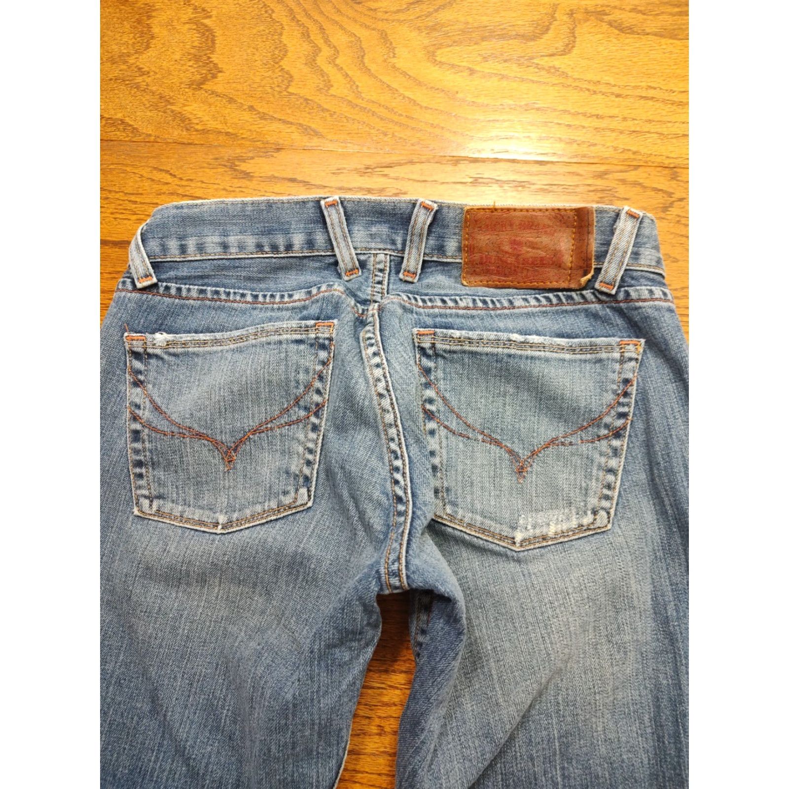 J Brand VINTAGE Lucky Brand by Gene Montesano Jeans Womens 0 X 30 In Light Blue Candy Cuffed Cropped Button Fly 5-Pocket Denim Bohemian Flower USA Size ONE SIZE - 3 Thumbnail