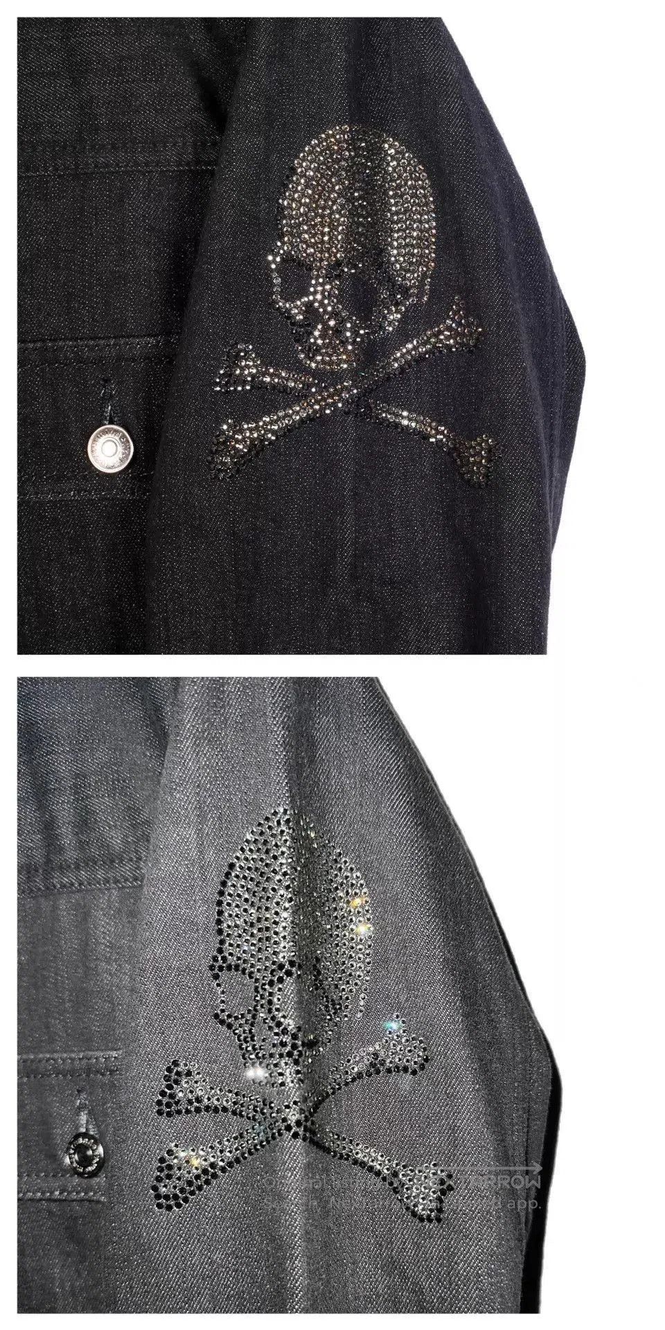Mastermind Japan Black Denim Jacket with Skull Crossbones Embellishments. Size US S / EU 44-46 / 1 - 5 Thumbnail