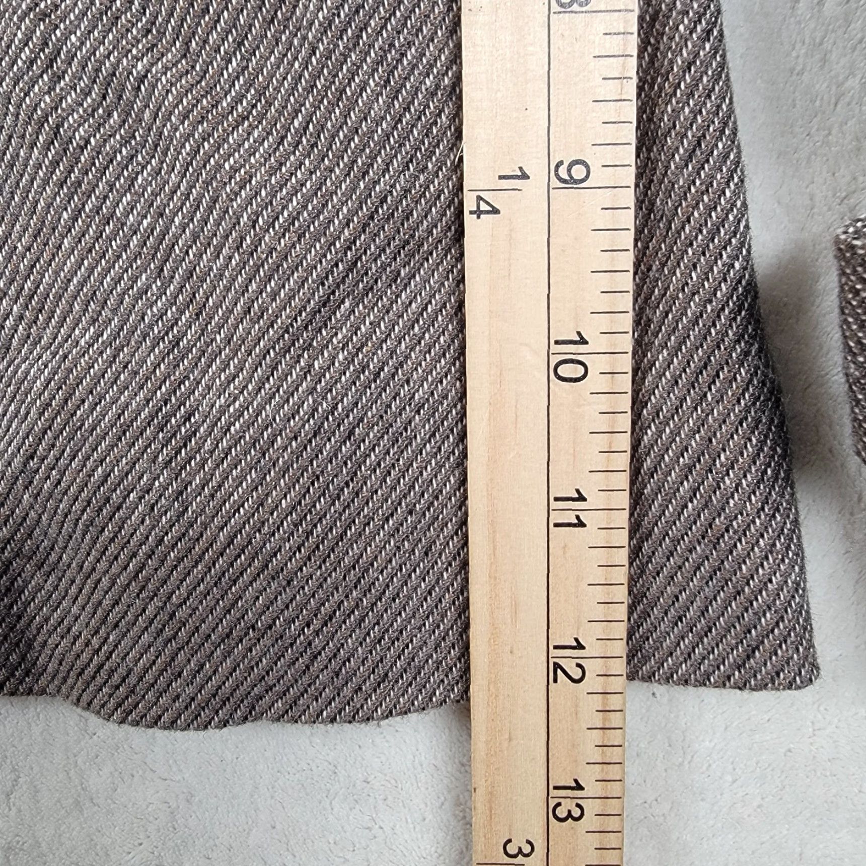 Herring Classiques Entier Jacket Women Brown Herring Bone Tweed Small Overcoat Lined Full Zip Collared Wool Blend Autumn Winter Carded Shoulder Pads Size S / US 4 / IT 40 - 5 Thumbnail